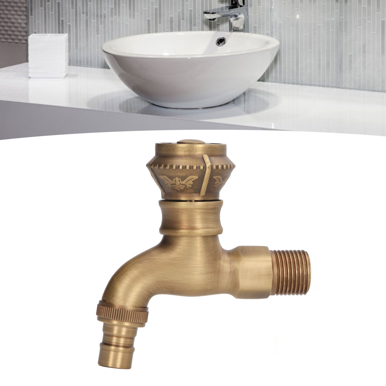 Antique Brass Faucet Bathroom Sink Faucet Cold Hot Water Tap Home Decoration view 12