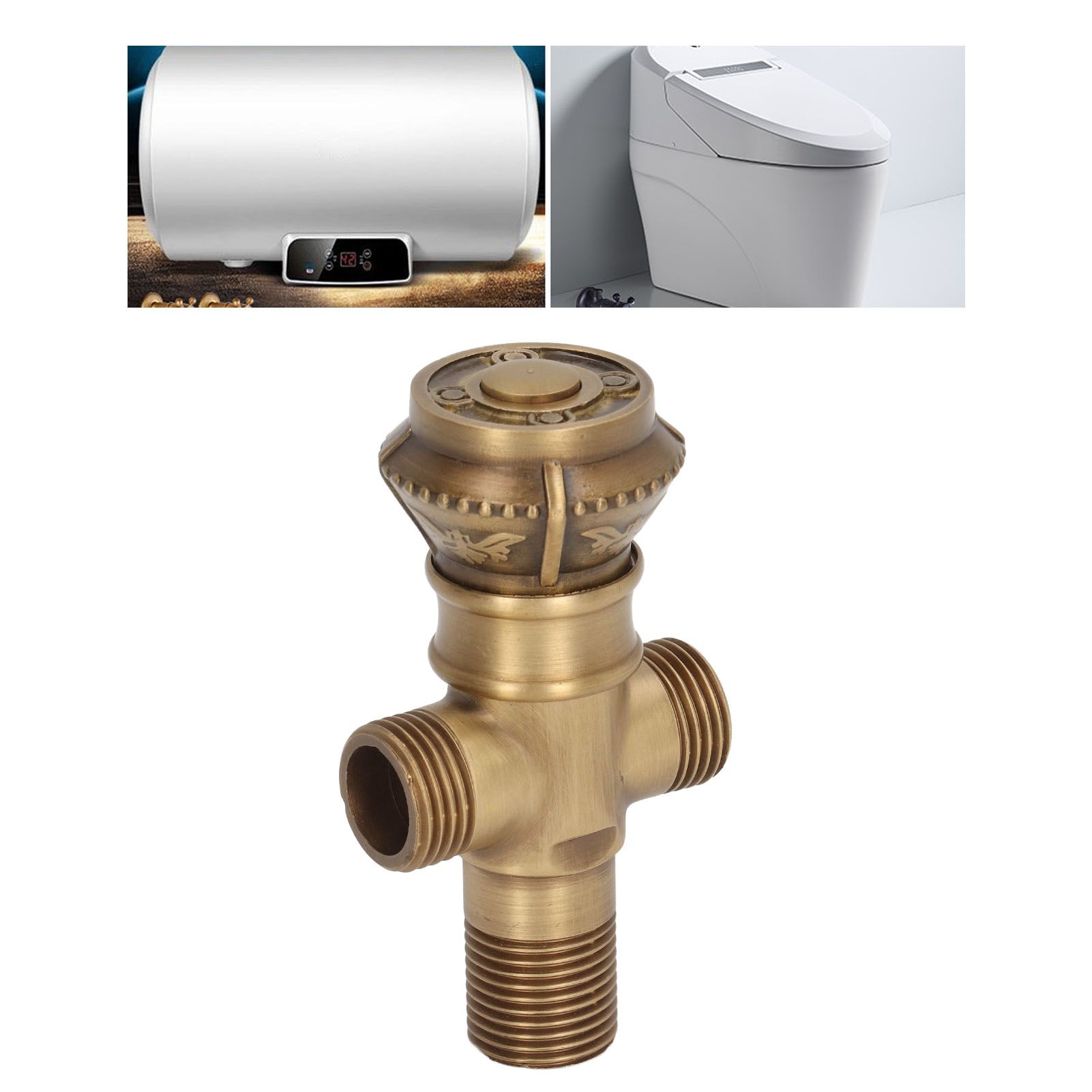 Angle Valve European Antique Style Cold Hot Water Faucet Turn Angle Water Stop view 11