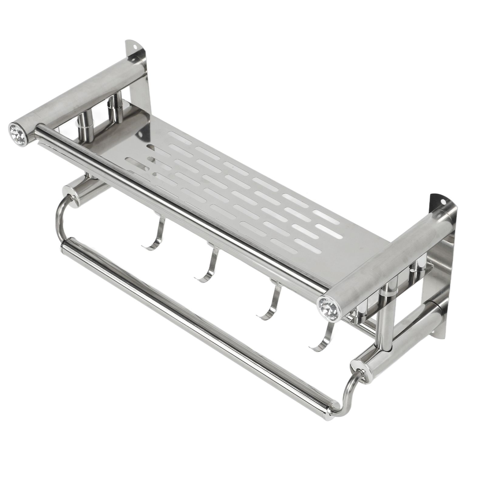 15.7in Bathroom Shelf Wall Mounted 201 Stainless Steel Waterproof Corrosion view 2