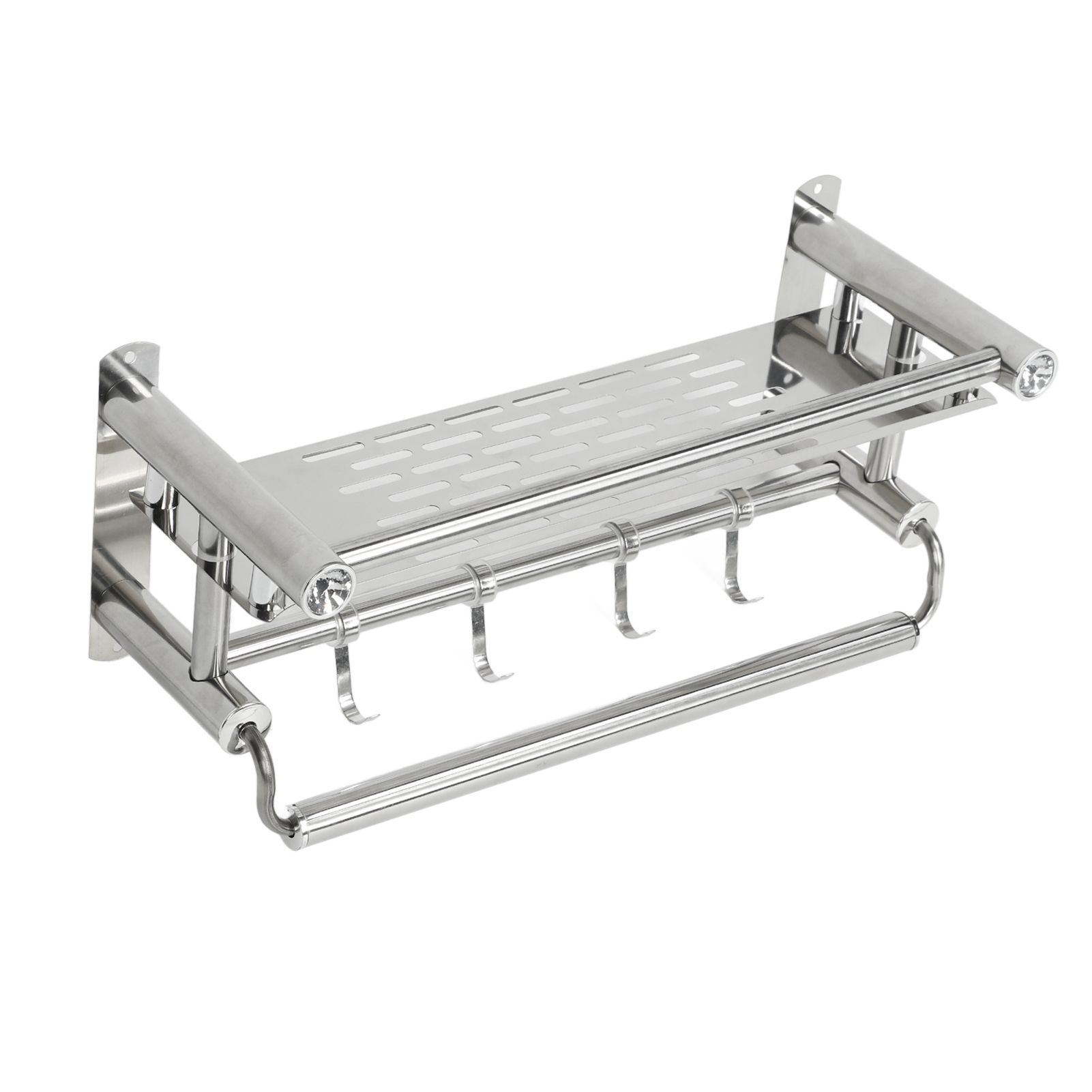 15.7in Bathroom Shelf Wall Mounted 201 Stainless Steel Waterproof Corrosion view 3