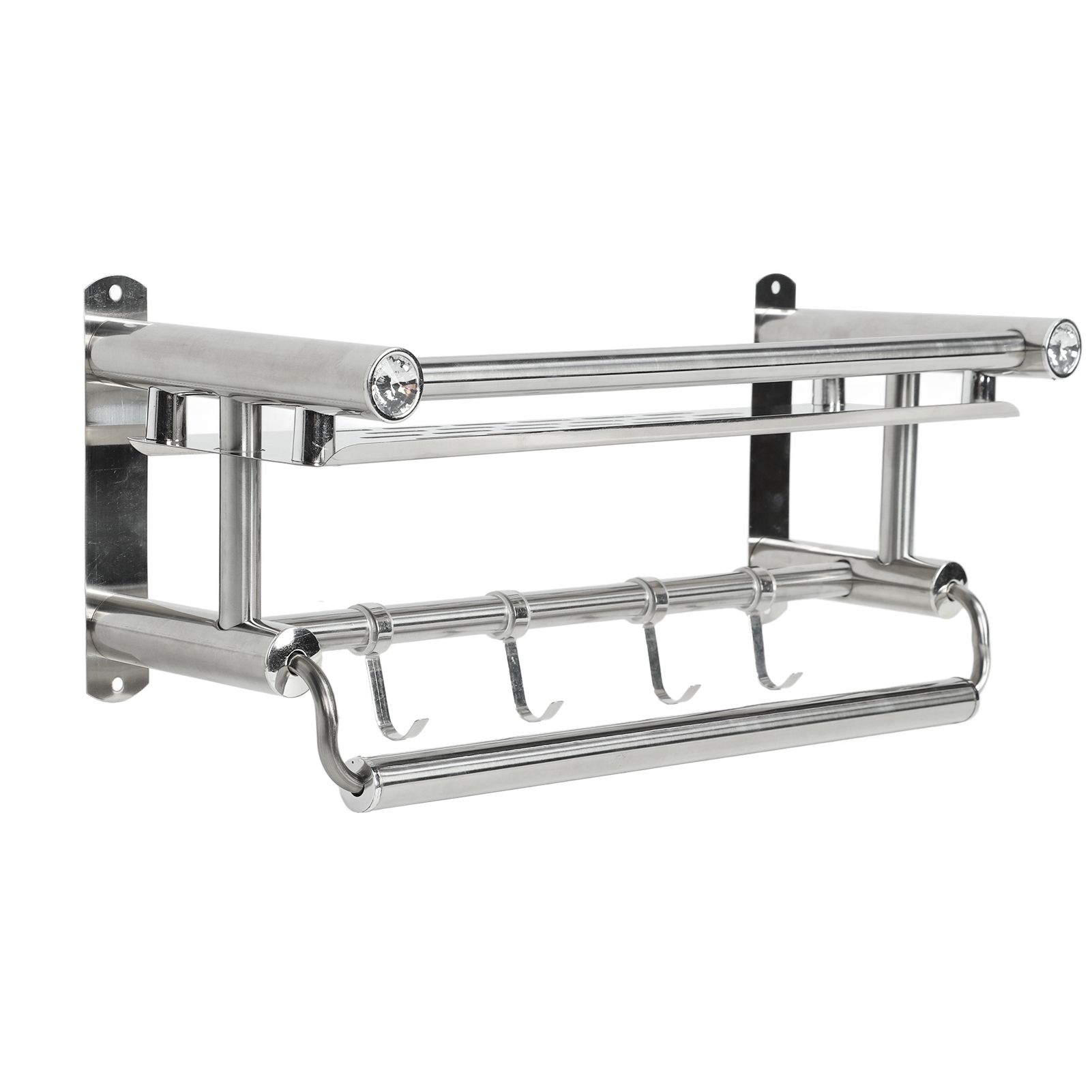 15.7in Bathroom Shelf Wall Mounted 201 Stainless Steel Waterproof Corrosion view 4