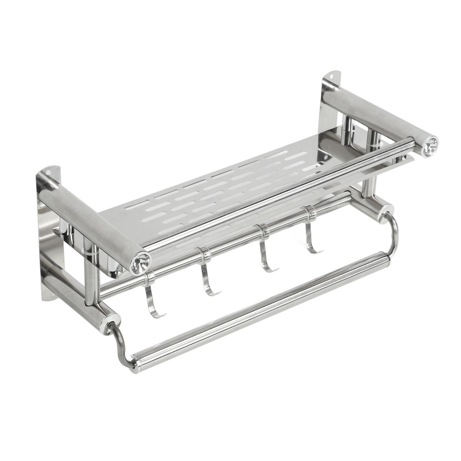 15.7in Bathroom Shelf Wall Mounted 201 Stainless Steel Waterproof Corrosion view 5