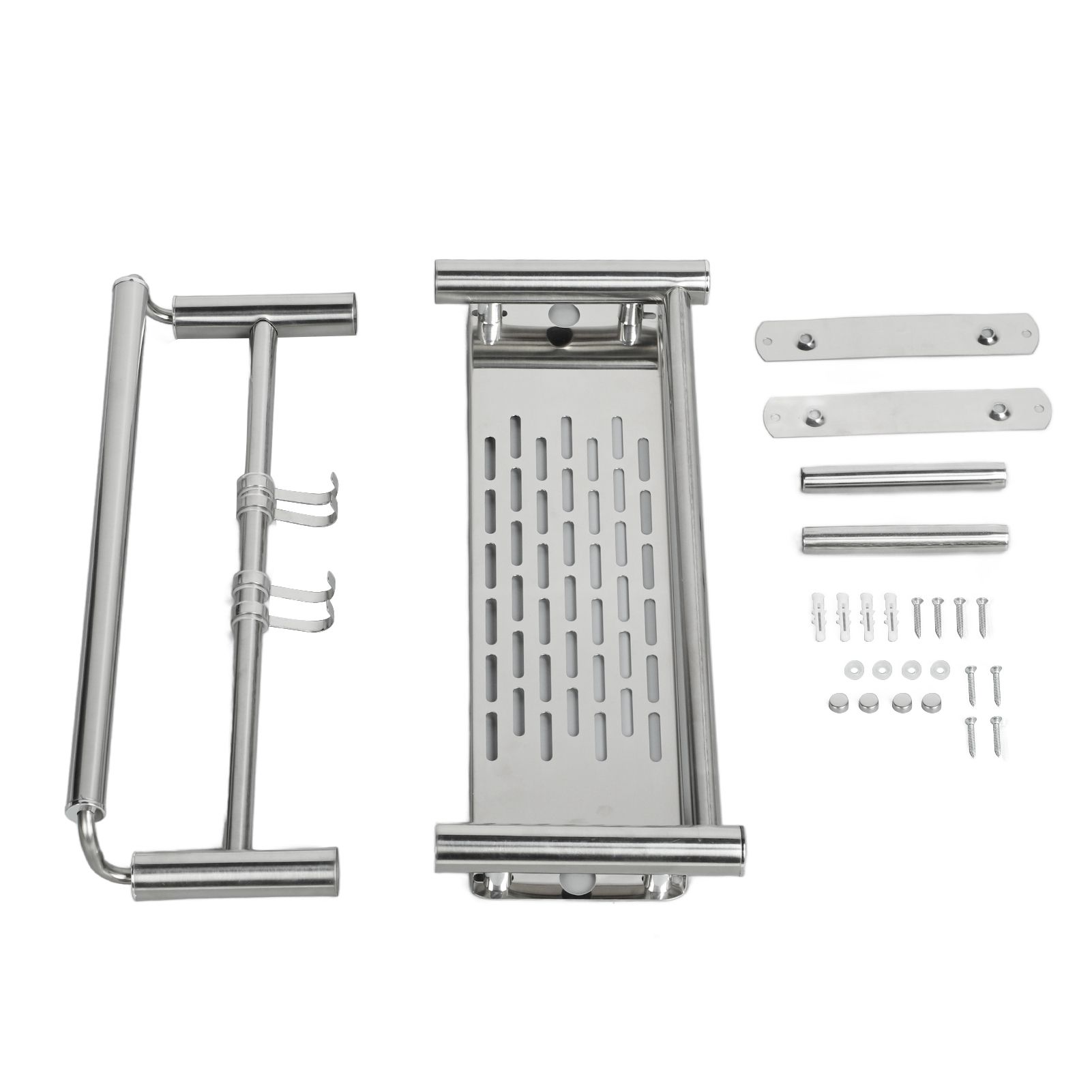 15.7in Bathroom Shelf Wall Mounted 201 Stainless Steel Waterproof Corrosion view 9