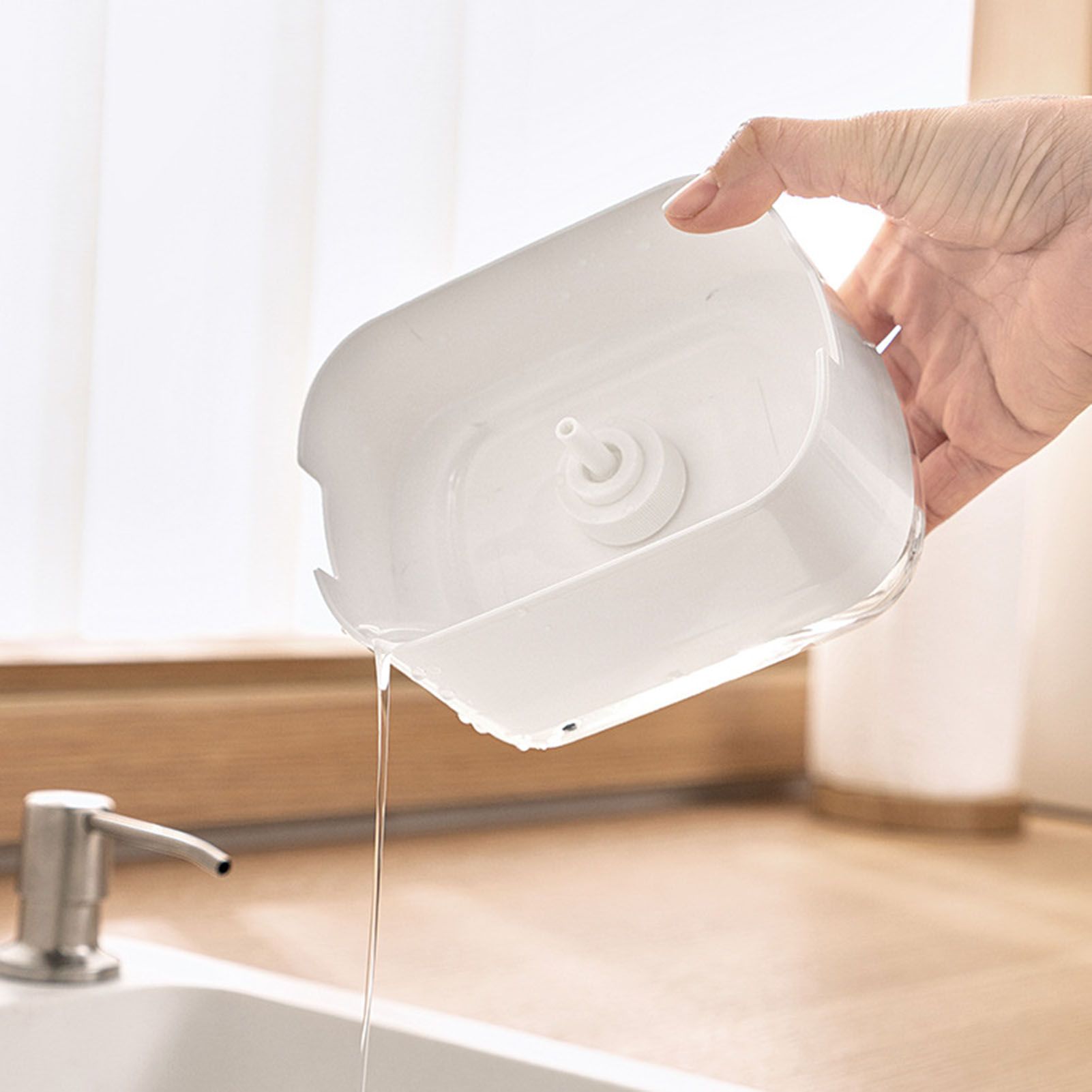 Soap Dispenser with Sponge Holder PP PET Press Type Soap Box for Cloth Dish view 5