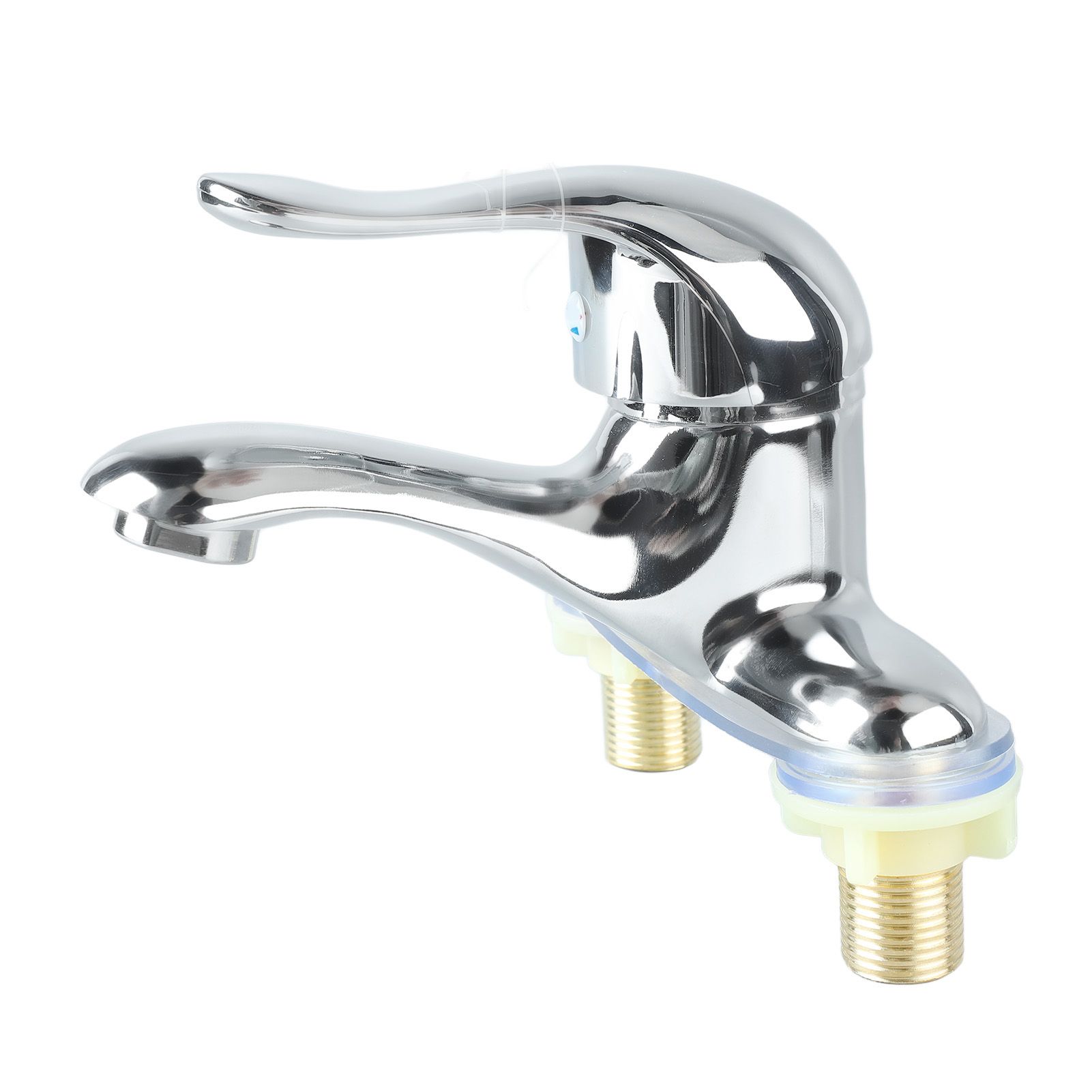 Bathroom Sink Faucet Zinc Alloy 2 Hole Single Handle Hot and Cold Water Mixer view 2