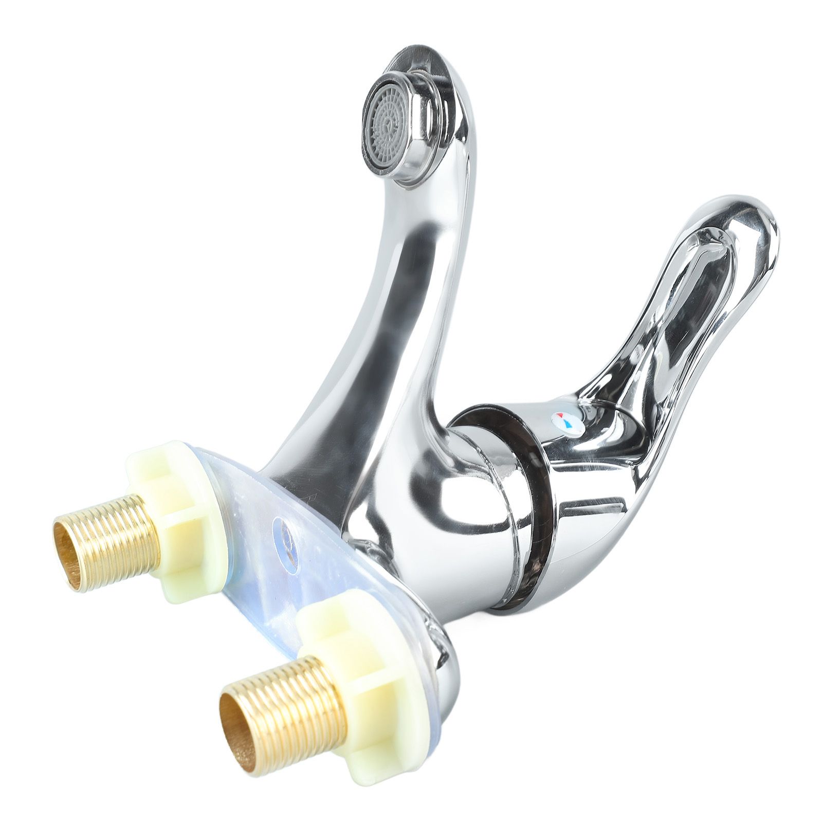 Bathroom Sink Faucet Zinc Alloy 2 Hole Single Handle Hot and Cold Water Mixer view 4