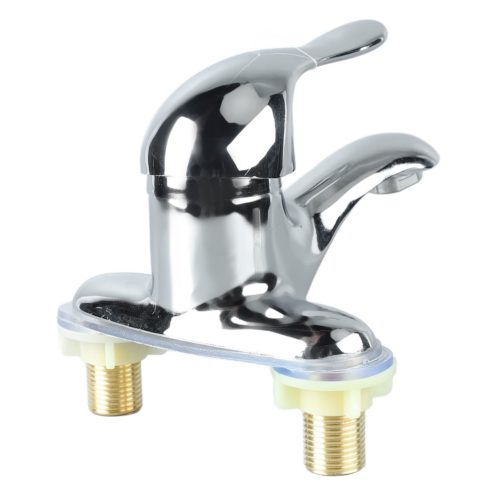 Bathroom Sink Faucet Zinc Alloy 2 Hole Single Handle Hot and Cold Water Mixer view 5