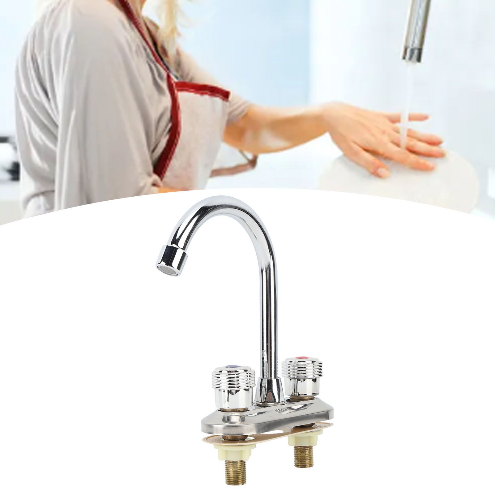 2 Handle Bathroom Faucet Water Saving Hot Water Centerset Bathroom Faucet for view 11