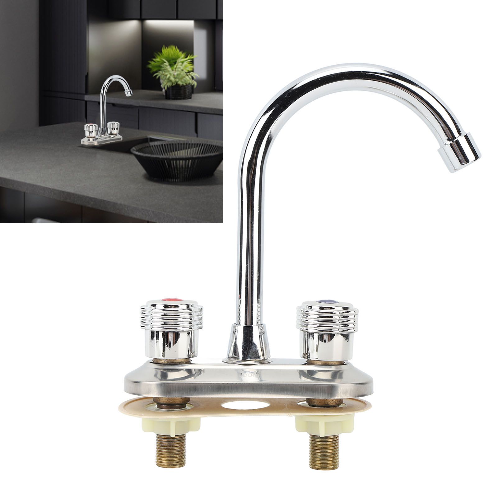 2 Handle Bathroom Faucet Water Saving Hot Water Centerset Bathroom Faucet for view 12