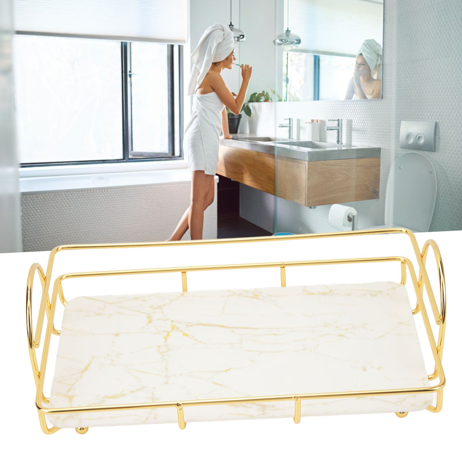 Countertop Organizer Cosmetics Storage Shelf Rack Home Decoration for Bathroom view 12
