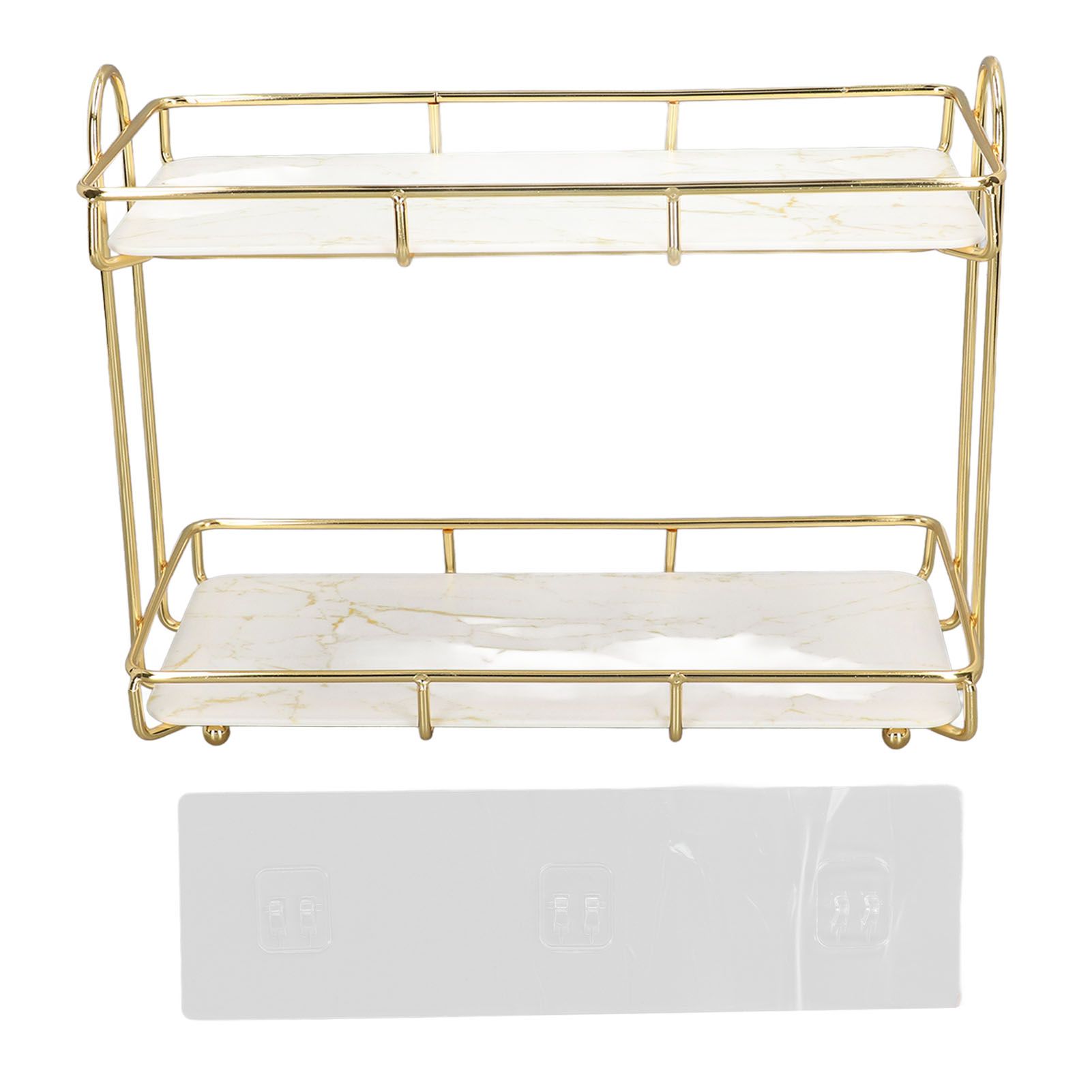 2 Tier Bathroom Shelf Countertop Standing Shelf with Partition Cosmetic