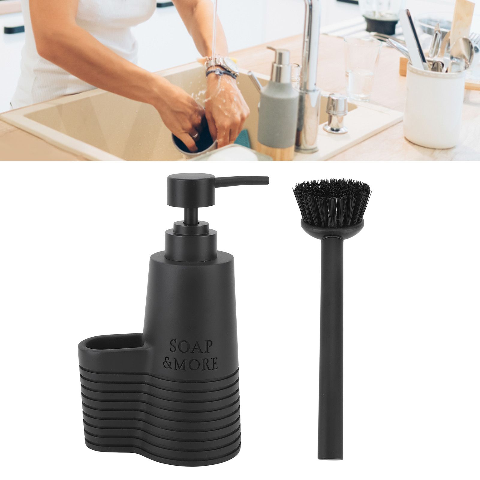 Dish Soap Dispenser Stainless Steel Washing Up Liquid Dispenser with Cleaning view 12