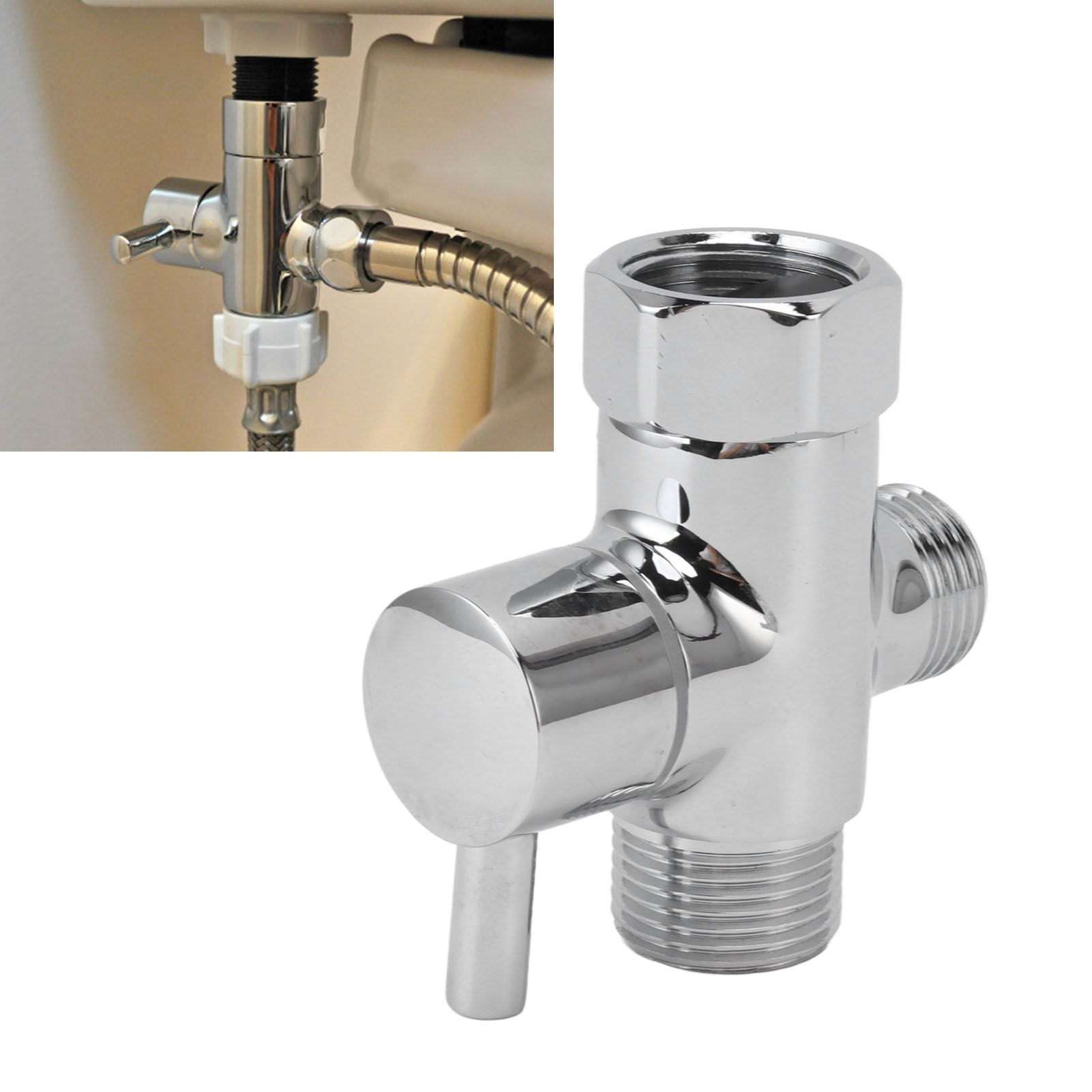 Brass 3 Way Shower Arm Diverter Valve 3 Way Water Valve Water Separator Shower view 11