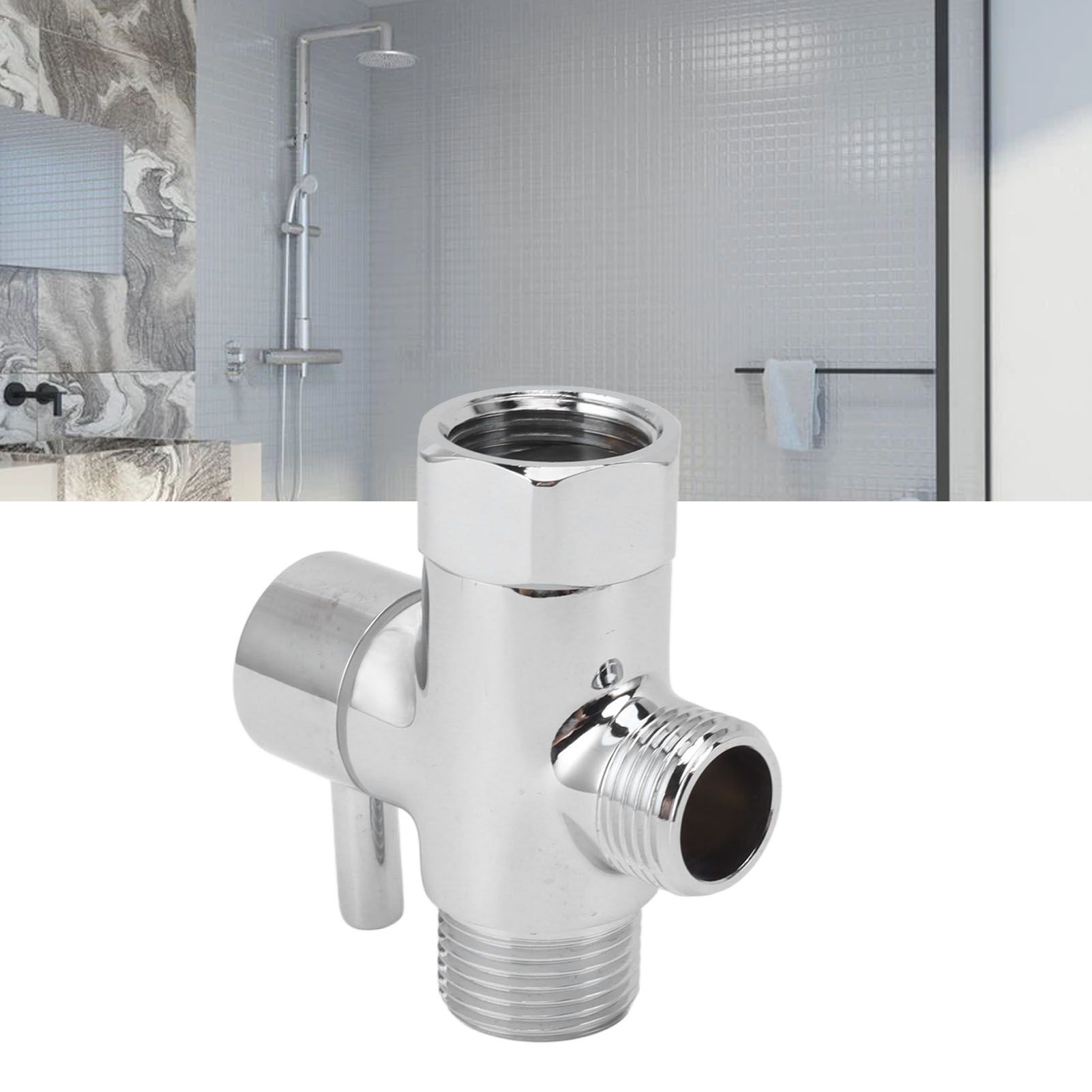 Brass 3 Way Shower Arm Diverter Valve 3 Way Water Valve Water Separator Shower view 12