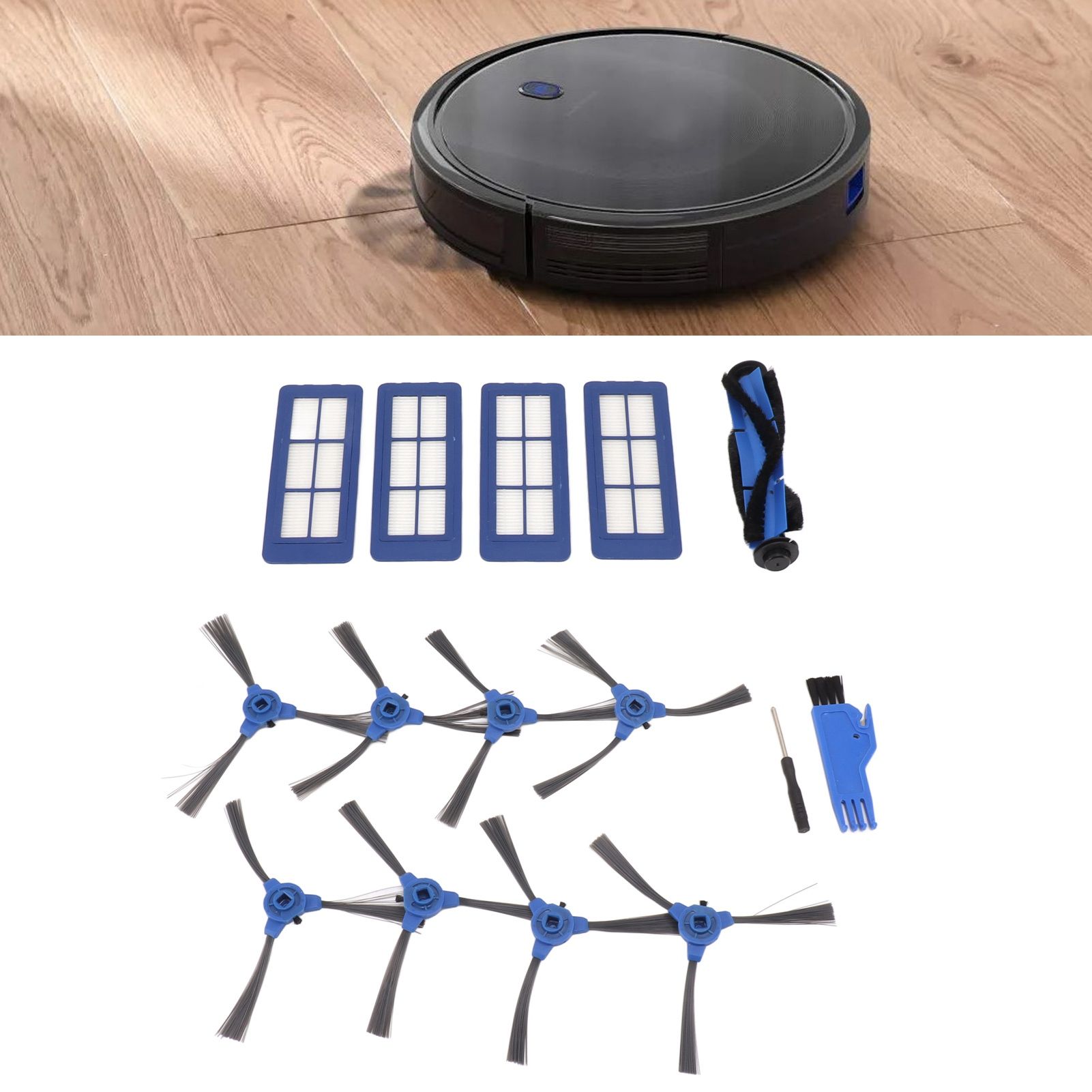 Sweeping Robot Main Side Brush Filter Screen Replacement Kit for RoboVac 11S view 12