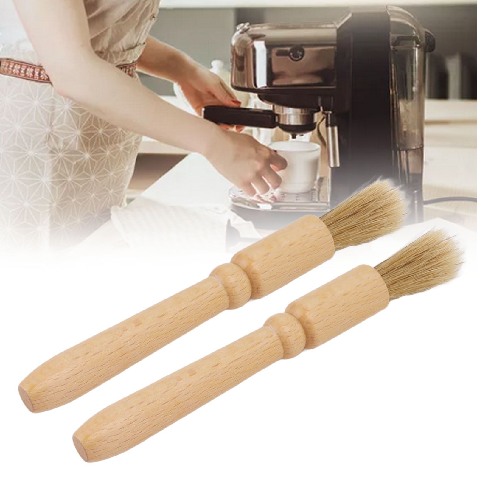 2 Pcs Coffee Grinder Cleaning Brush Wooden Tabletop Brush Cleaner for Bean view 11