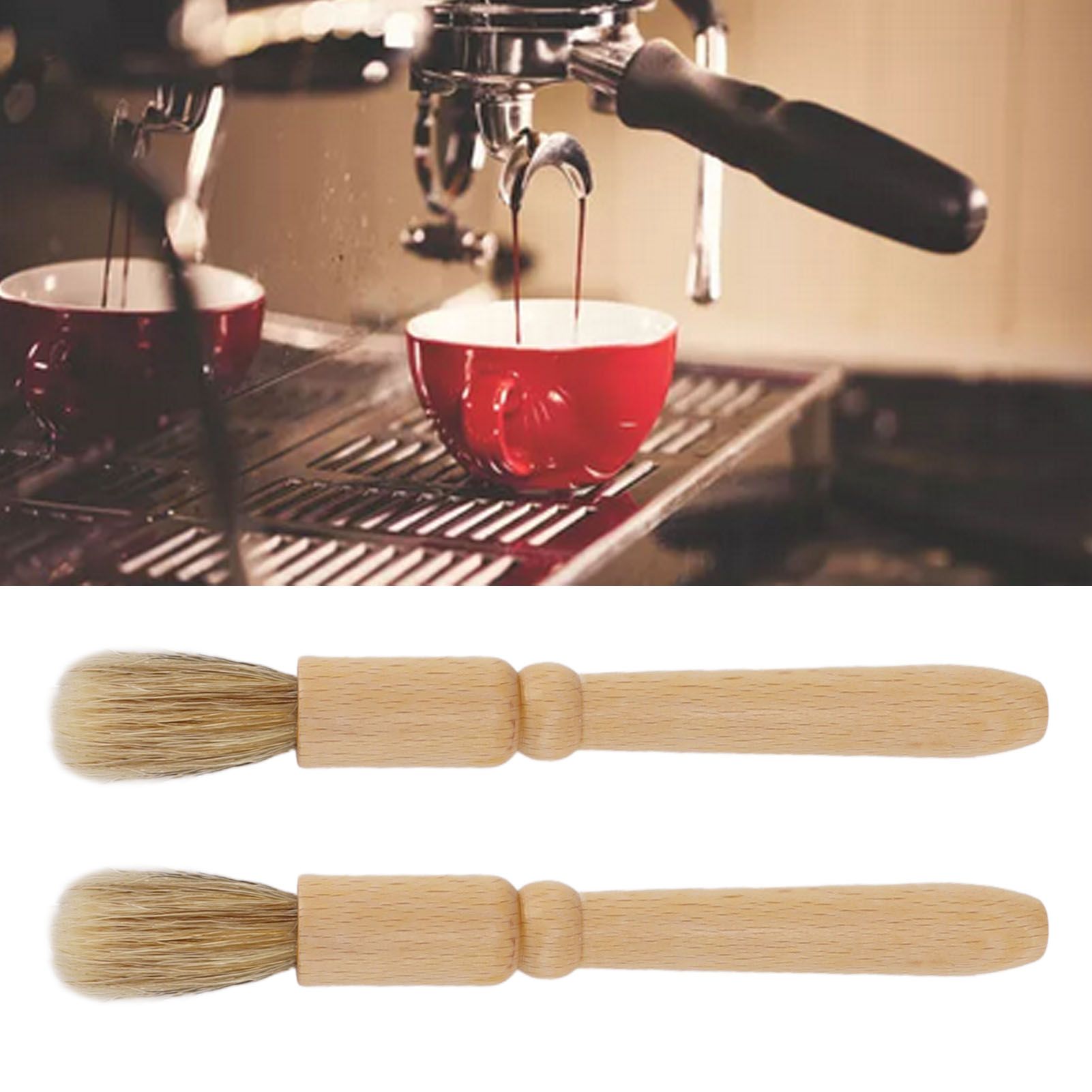 2 Pcs Coffee Grinder Cleaning Brush Wooden Tabletop Brush Cleaner for Bean view 12