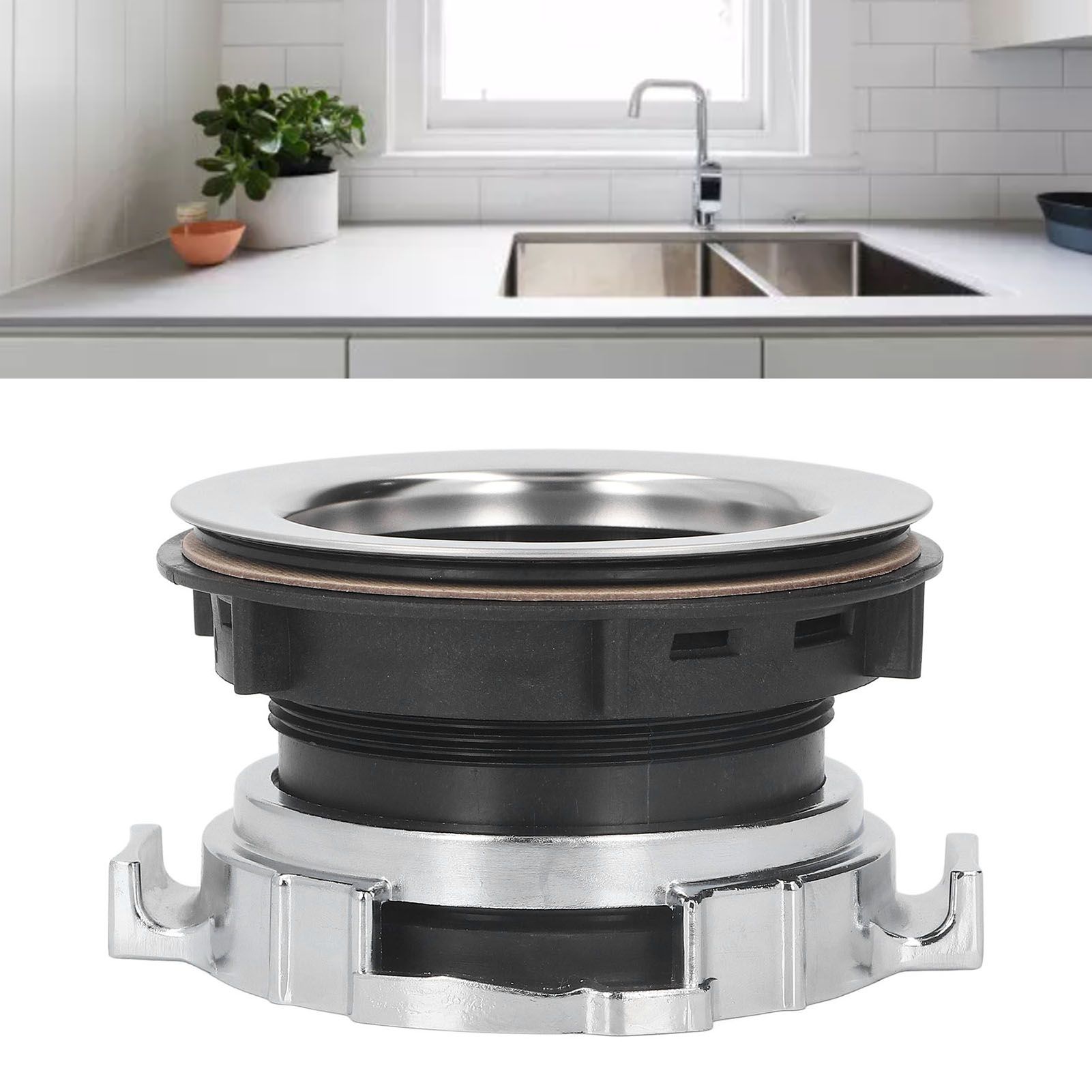 114mm Garbage Disposal Sink Flange Kit with Splash Guard Stainless Steel Food view 11