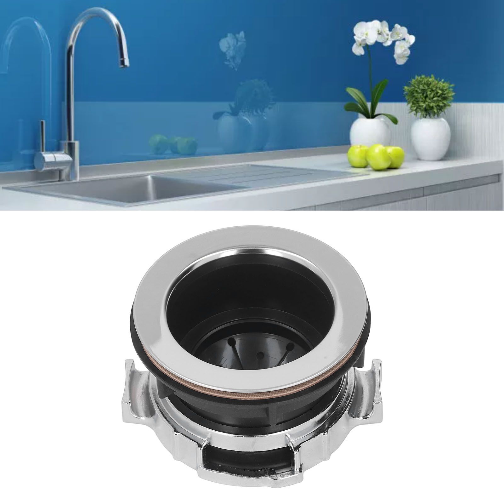 114mm Garbage Disposal Sink Flange Kit with Splash Guard Stainless Steel Food view 12
