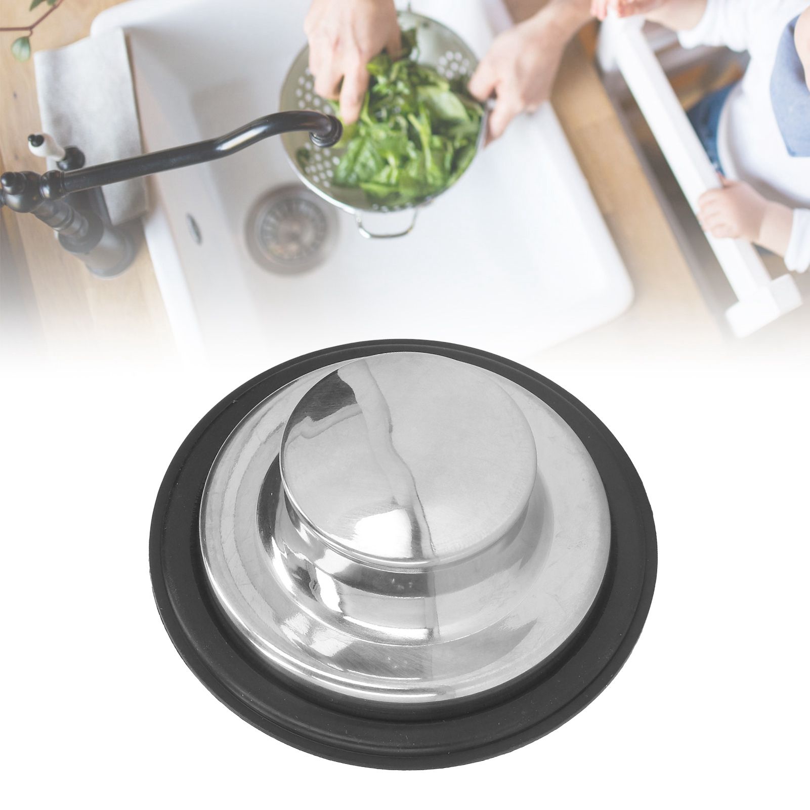 Kitchen Sink Stopper Brushed Stainless Steel Garbage Disposal Stopper Rubber view 11