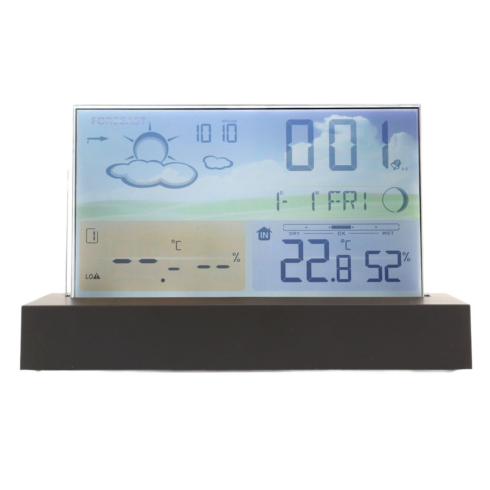Weather Clock Transparent ABS Wireless Multifunctional Temperature Alarm Clock view 2