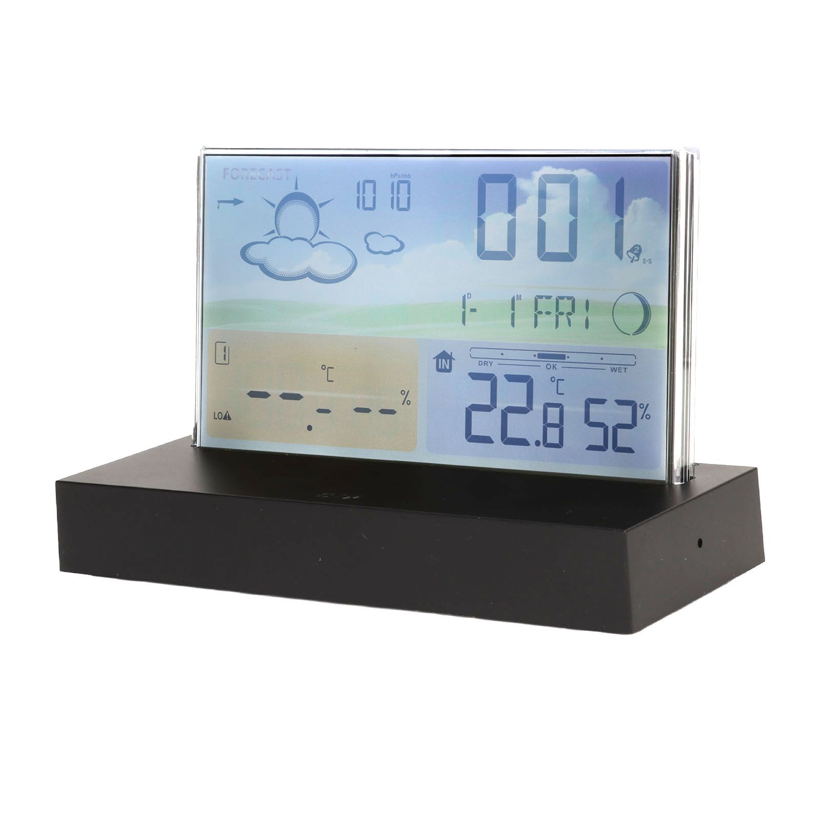 Weather Clock Transparent ABS Wireless Multifunctional Temperature Alarm Clock view 3