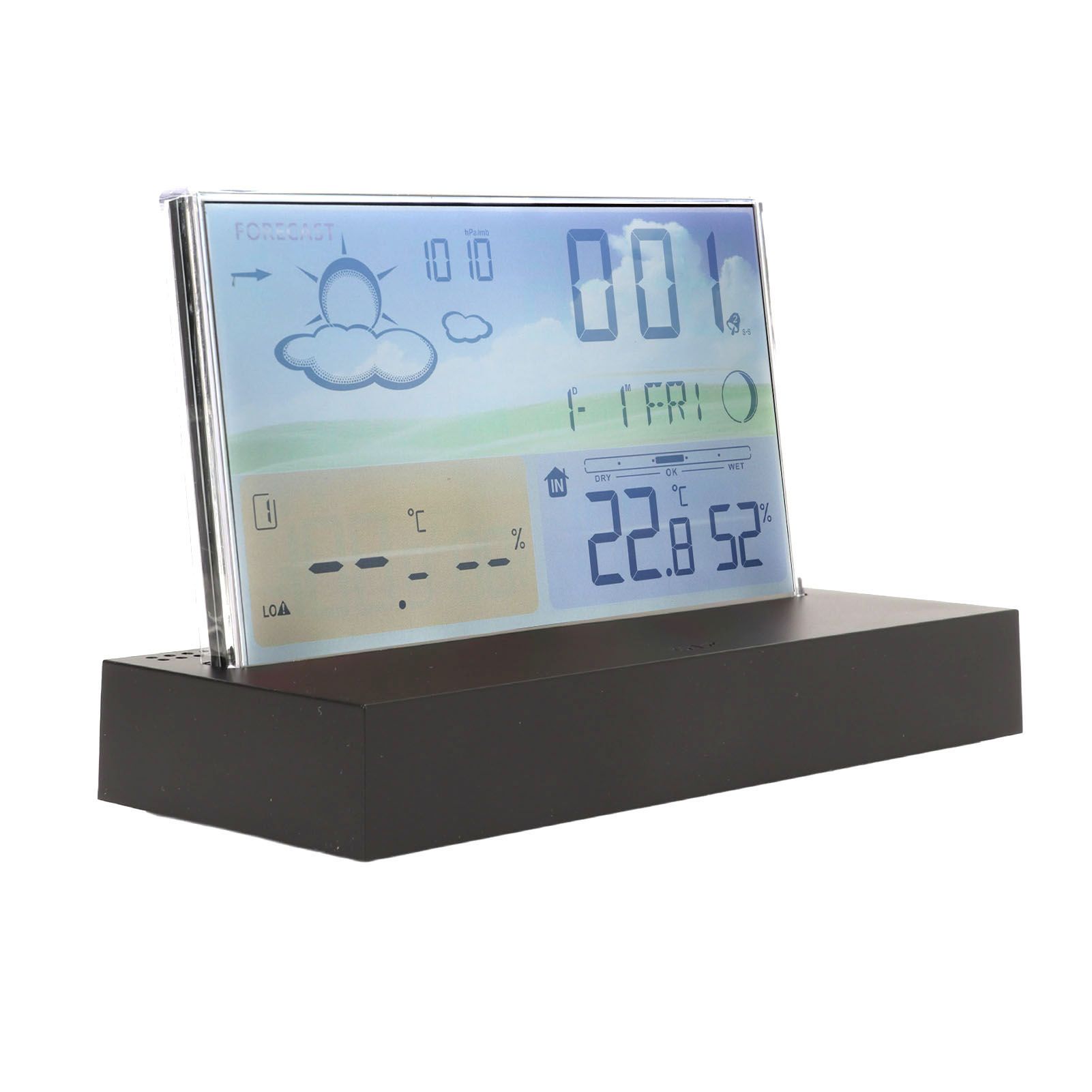 Weather Clock Transparent ABS Wireless Multifunctional Temperature Alarm Clock view 5