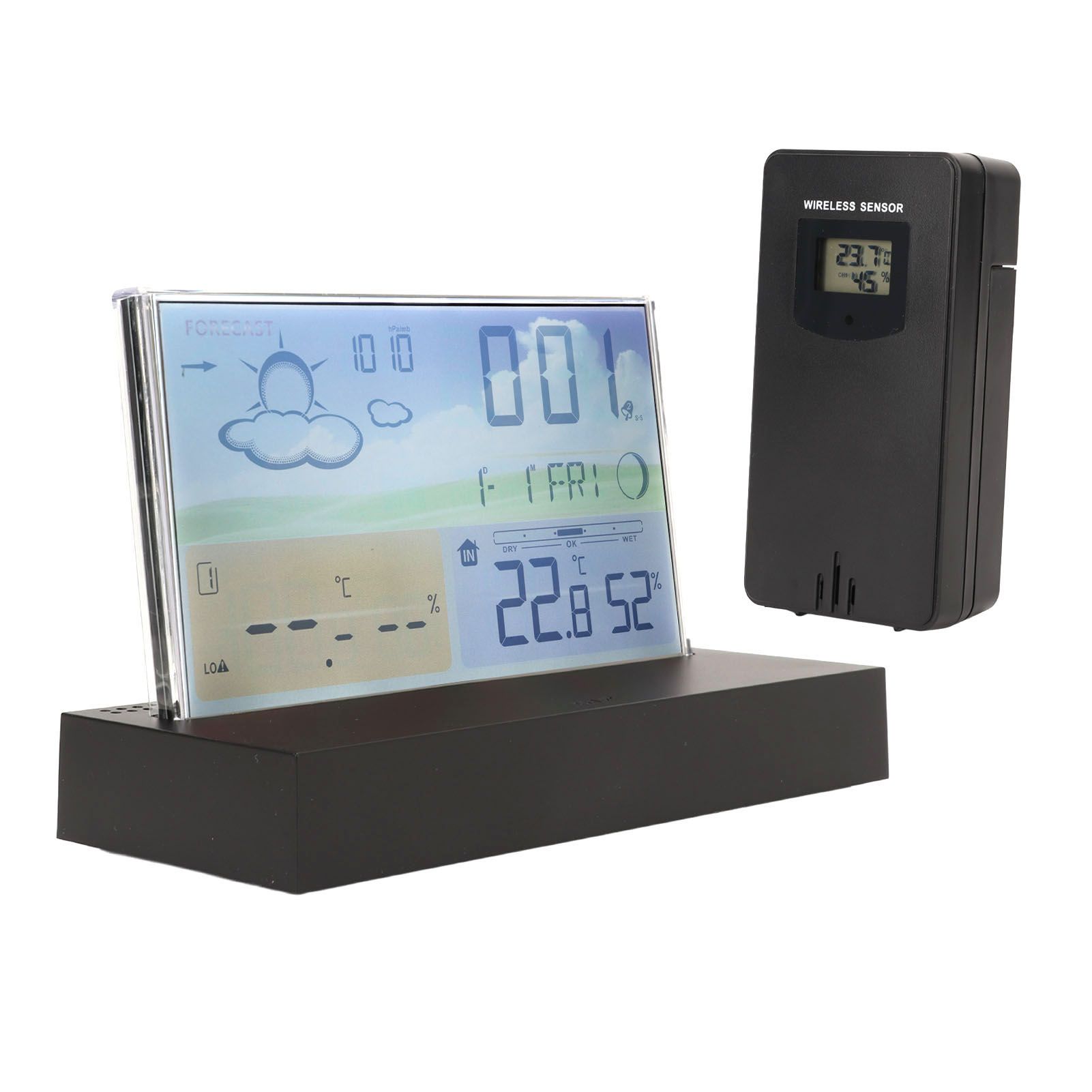 Weather Clock Transparent ABS Wireless Multifunctional Temperature Alarm Clock view 7