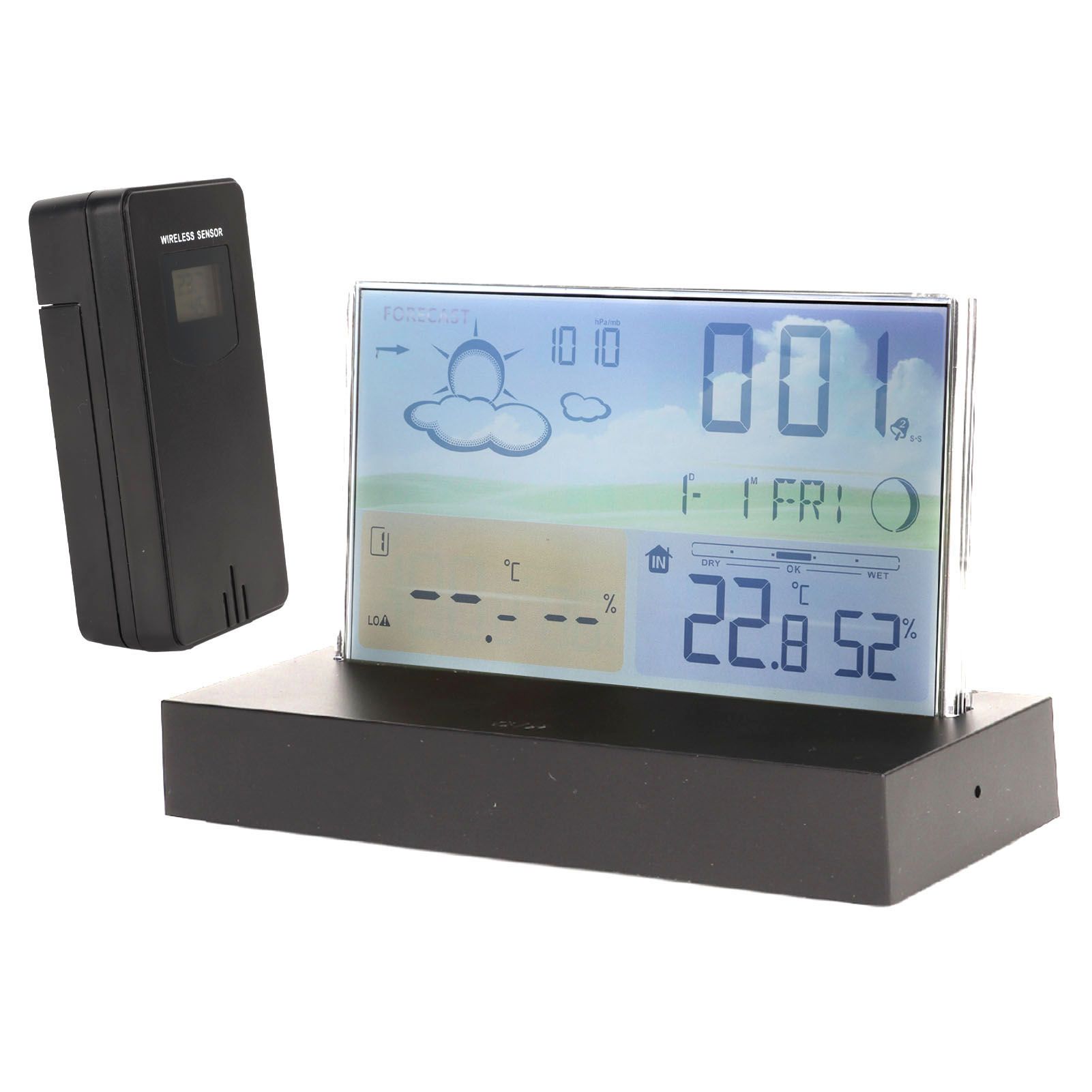 Weather Clock Transparent ABS Wireless Multifunctional Temperature Alarm Clock view 8