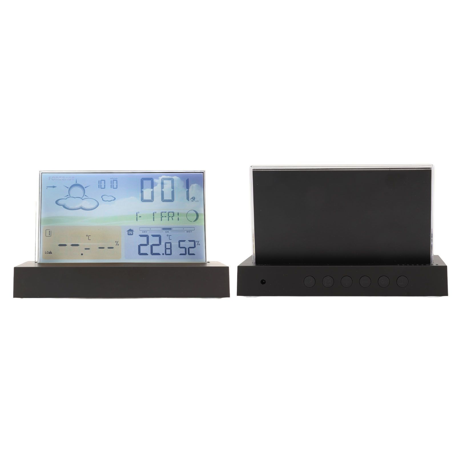Weather Clock Transparent ABS Wireless Multifunctional Temperature Alarm Clock view 10