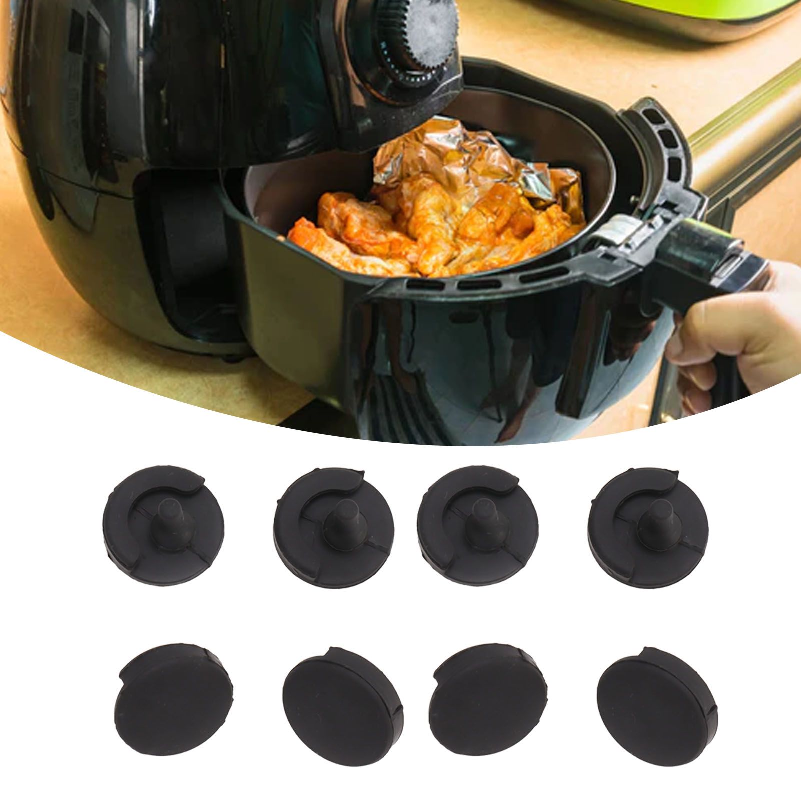 8pcs Fryer Silicone Feet Scratch Proof Round Heat Insulation Kitchen Fryer view 11