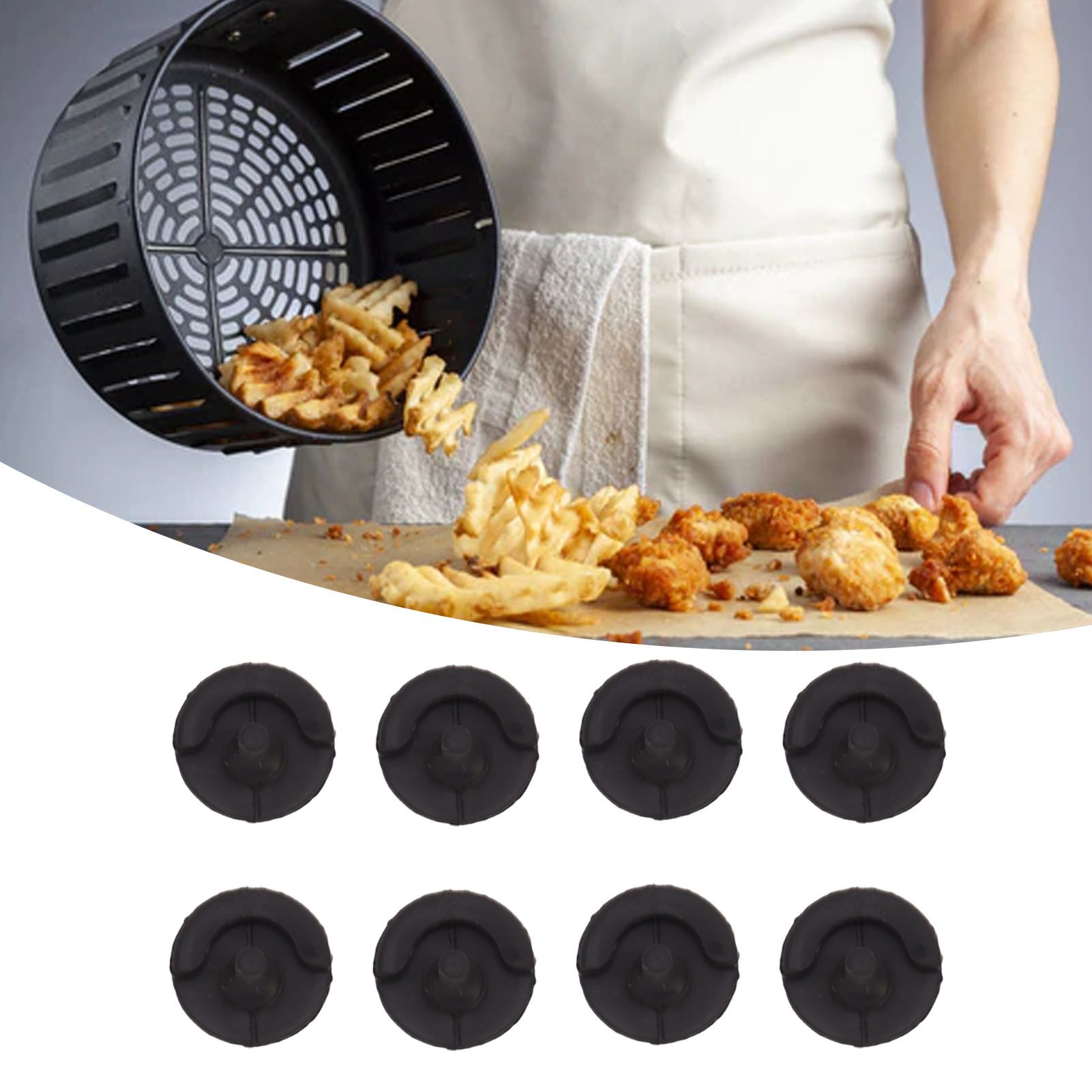 8pcs Fryer Silicone Feet Scratch Proof Round Heat Insulation Kitchen Fryer view 12
