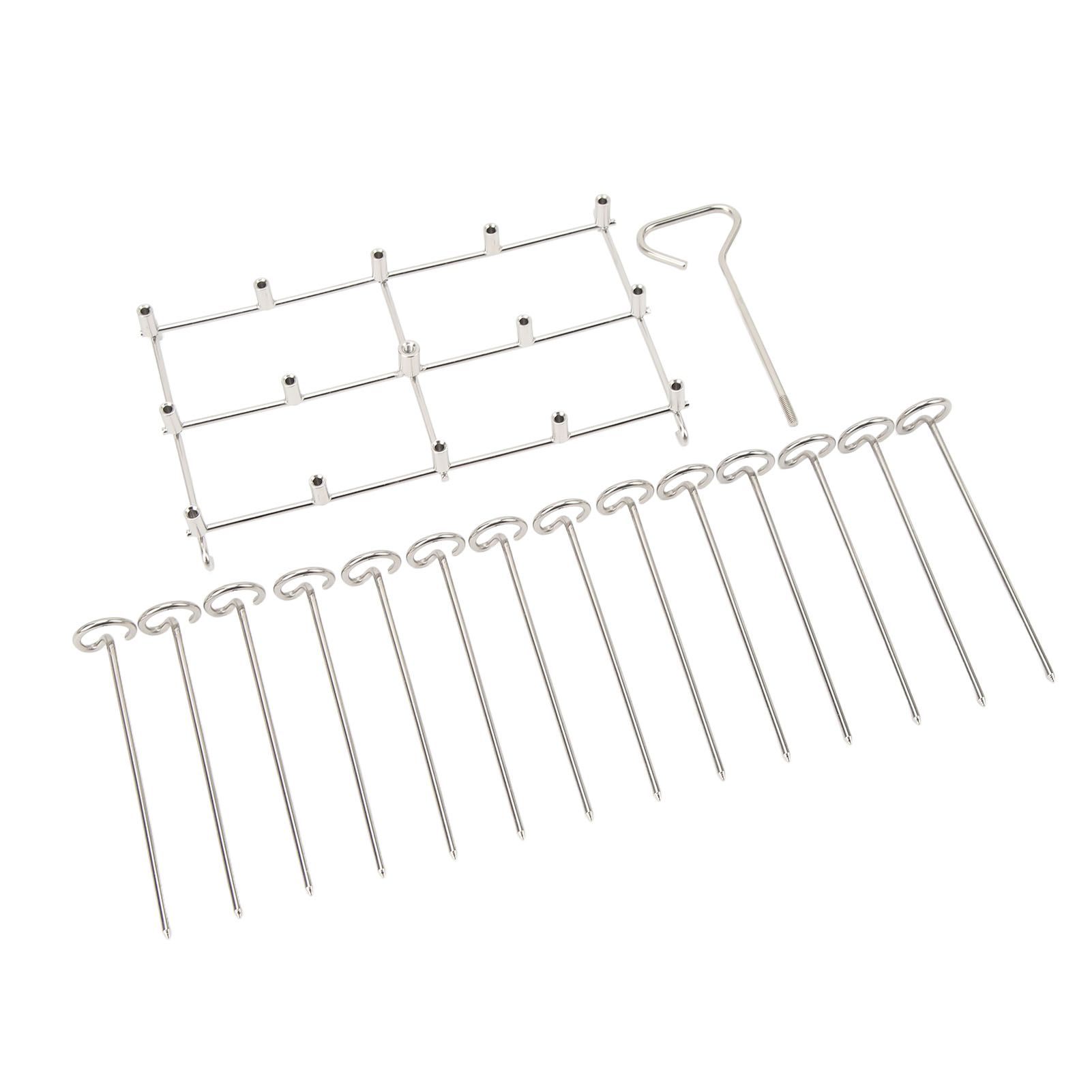 Skewer Stand Fryer Grill Rack Set Stainless Steel Vertical BBQ Grill Rack view 2
