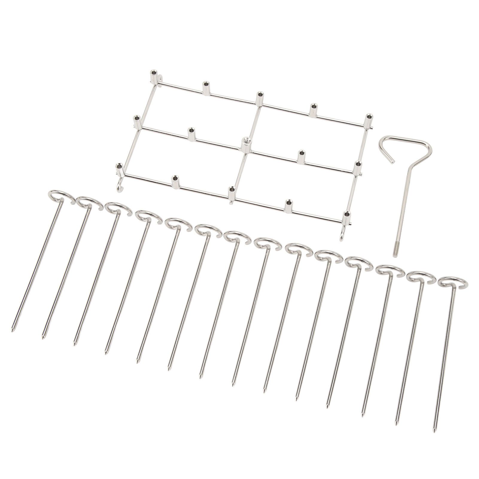 Skewer Stand Fryer Grill Rack Set Stainless Steel Vertical BBQ Grill Rack view 3