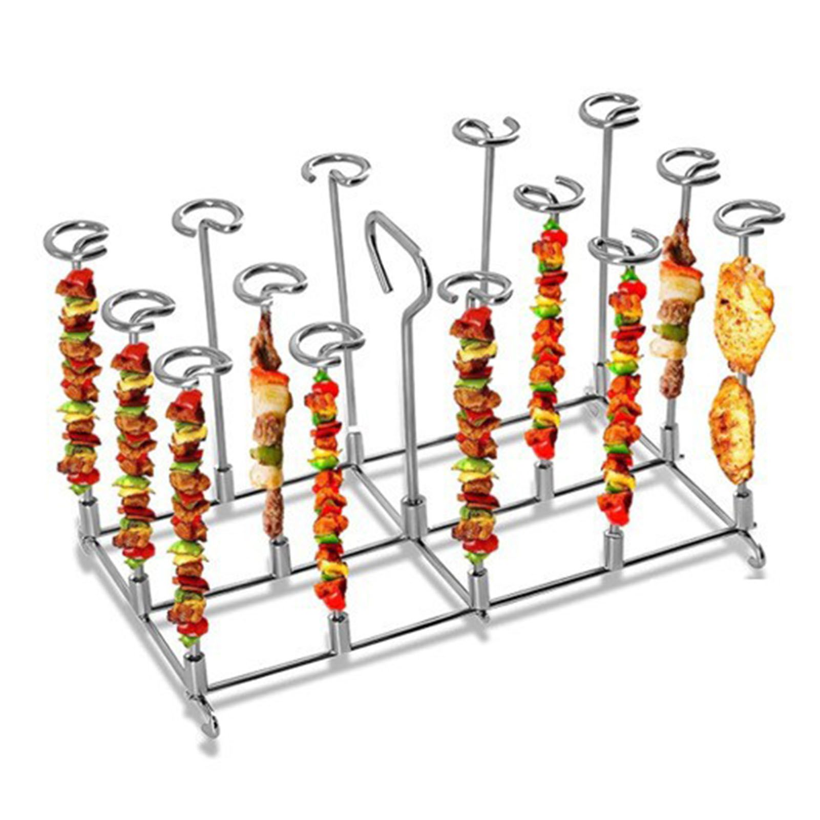 Skewer Stand Fryer Grill Rack Set Stainless Steel Vertical BBQ Grill Rack view 11