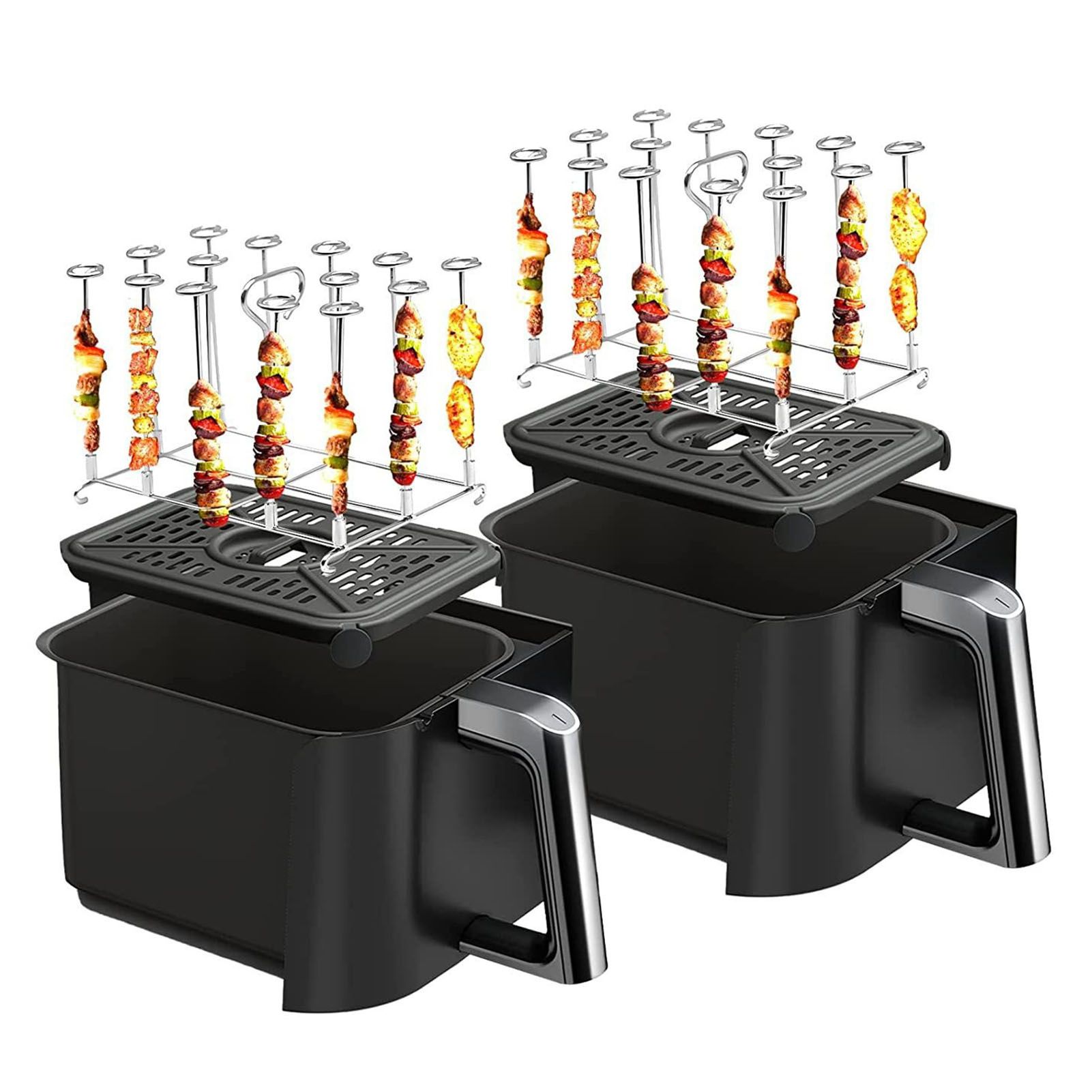 Skewer Stand Fryer Grill Rack Set Stainless Steel Vertical BBQ Grill Rack view 12