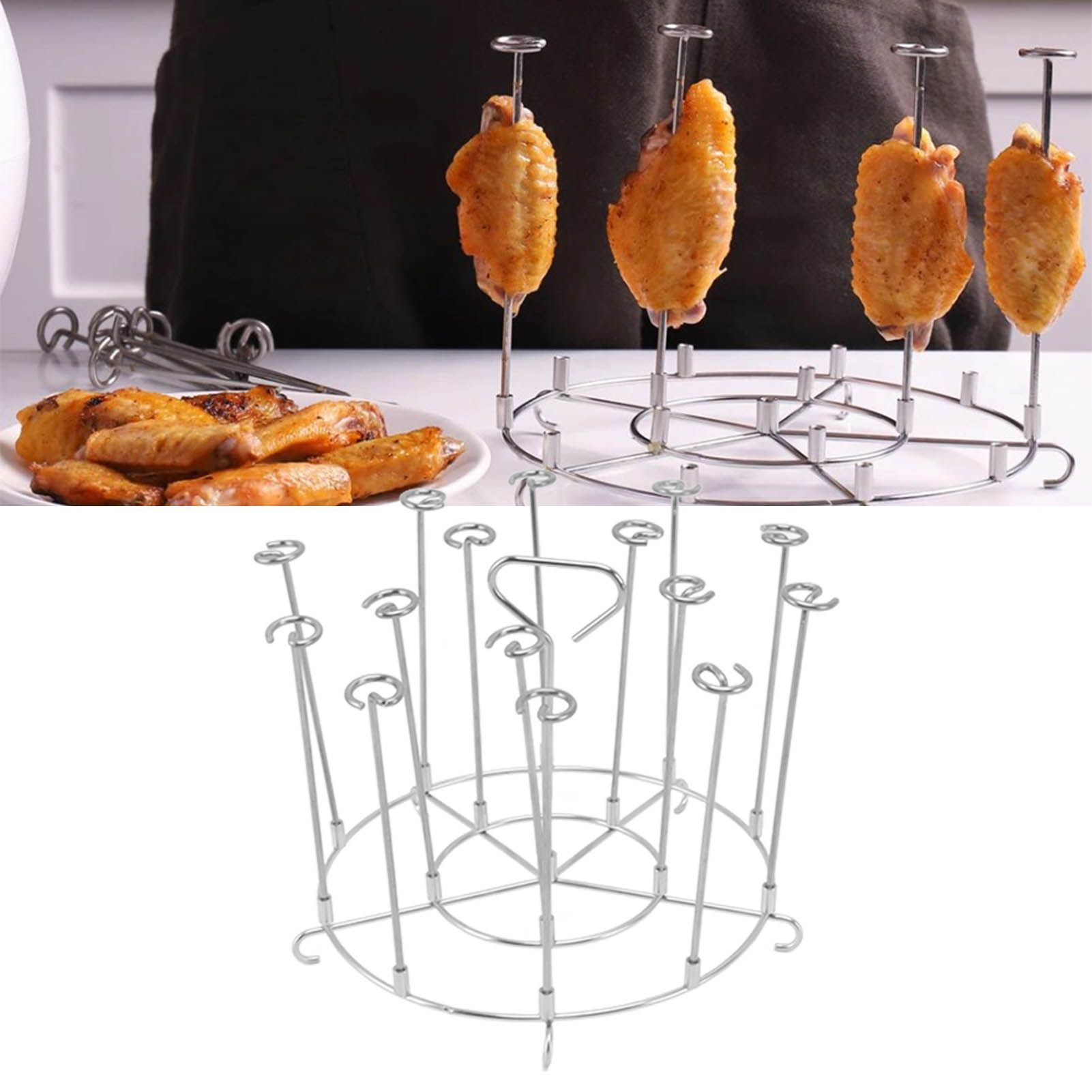 Skewer Stand Racks Stainless Steel Grilling Skewer Stand for Ninja Foodi Fryer 8QT view 12