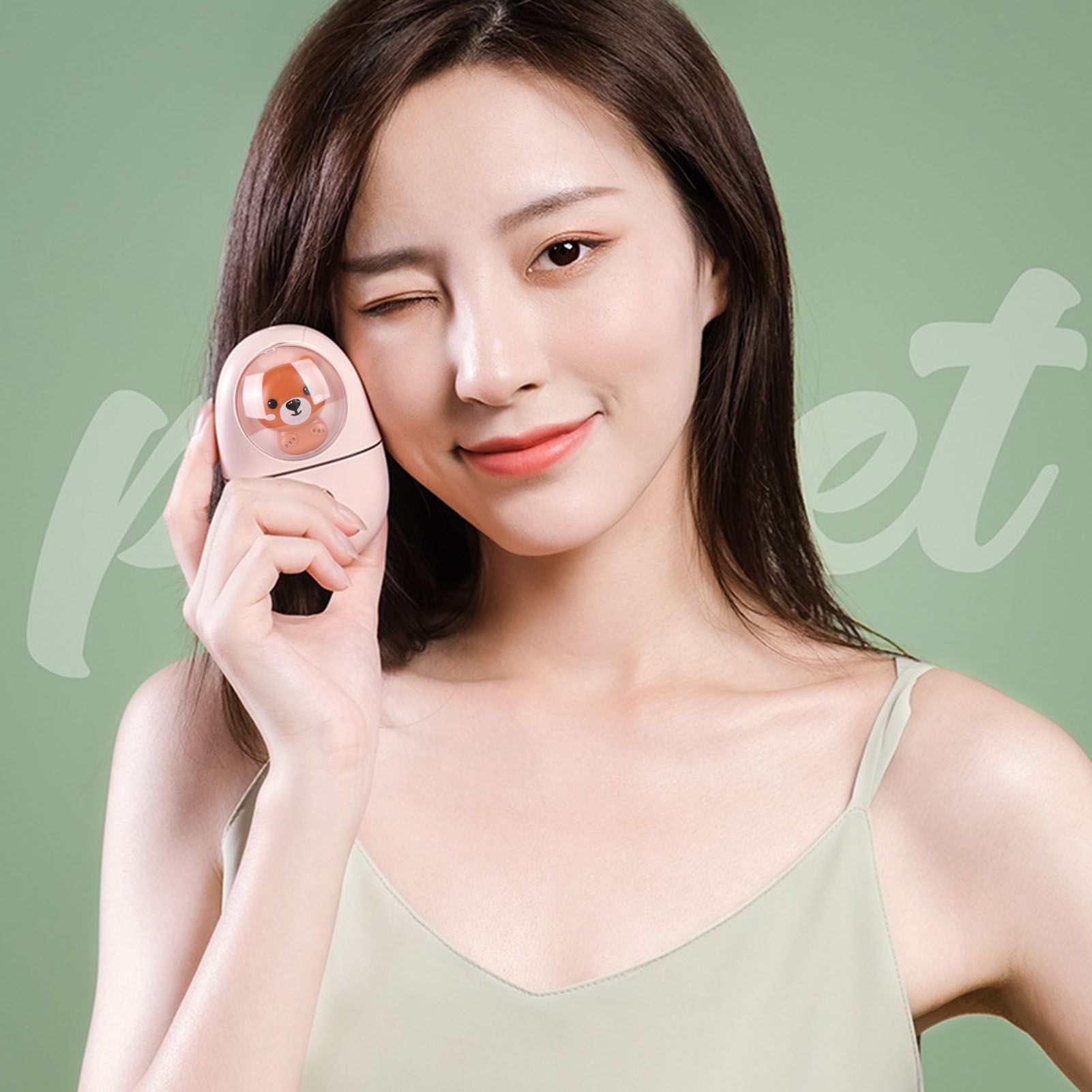 Cute Animal Facial Mist Sprayer USB Rechargeable Mini Eye Face Humidifier for view 12