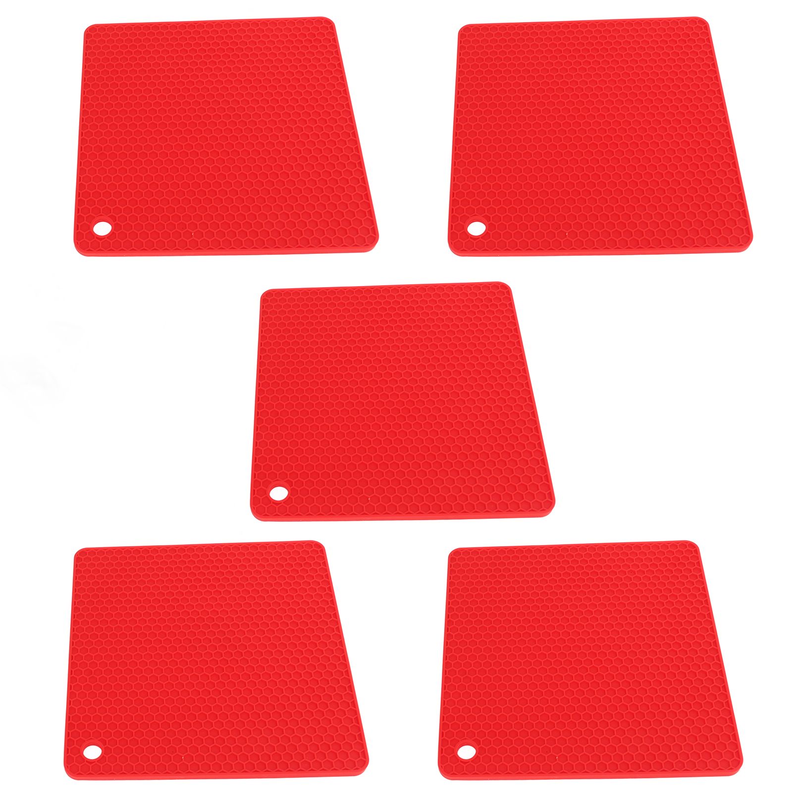 5pcs Silicone Pot Holders Mat Heat Resistant Anti Slip Square Honeycomb Trivet view 9