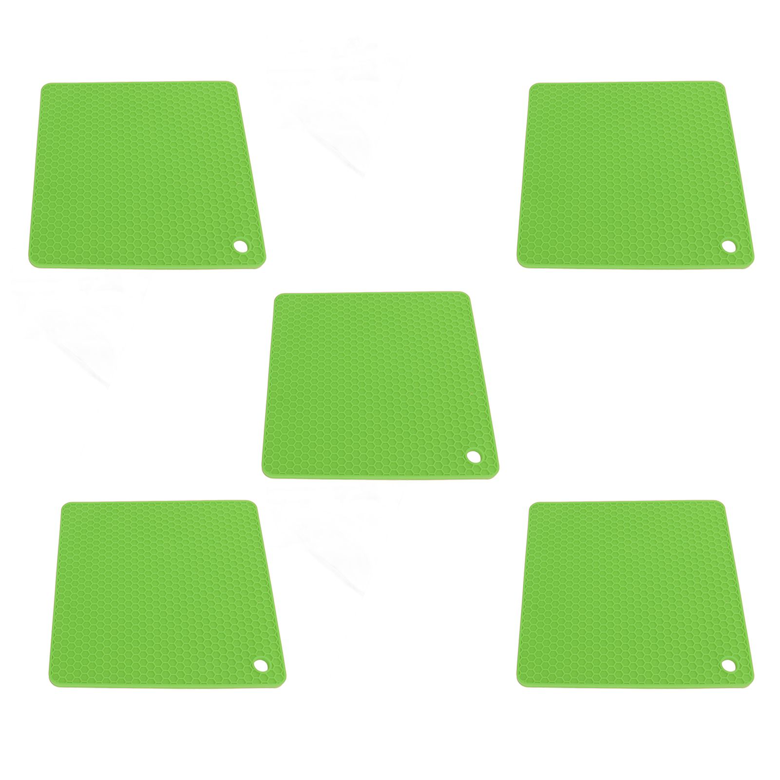 5pcs Silicone Pot Holders Mat Heat Resistant Anti Slip Square Honeycomb Trivet view 2