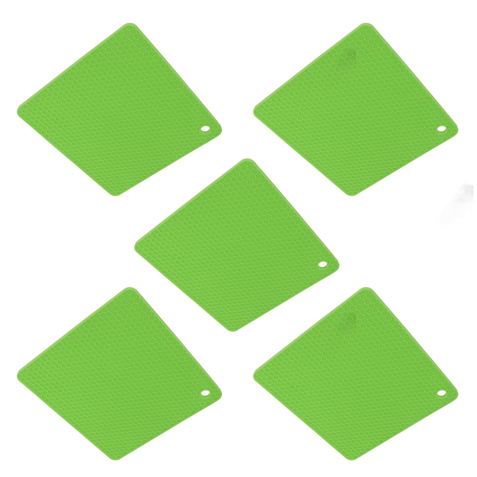 5pcs Silicone Pot Holders Mat Heat Resistant Anti Slip Square Honeycomb Trivet view 3