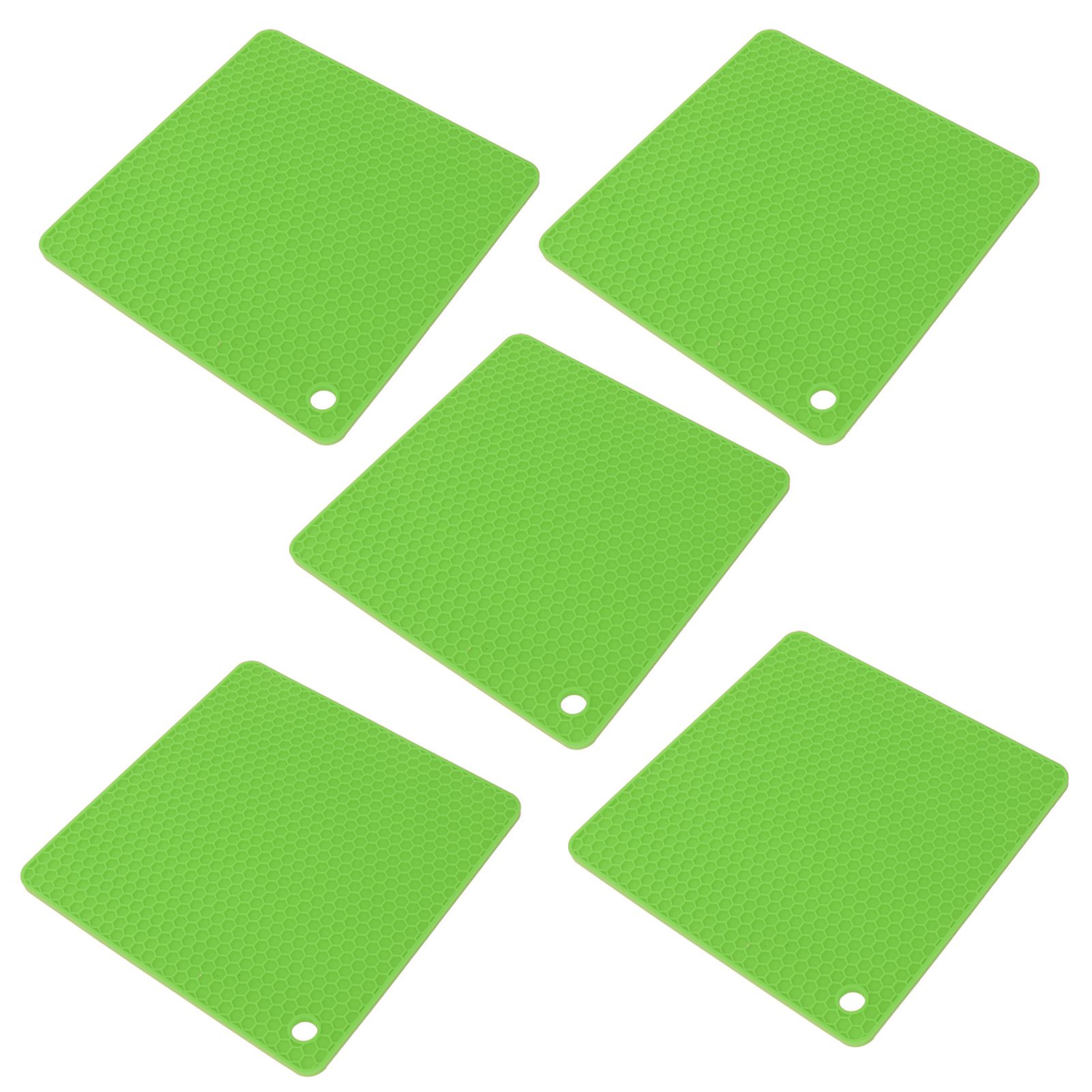 5pcs Silicone Pot Holders Mat Heat Resistant Anti Slip Square Honeycomb Trivet view 4