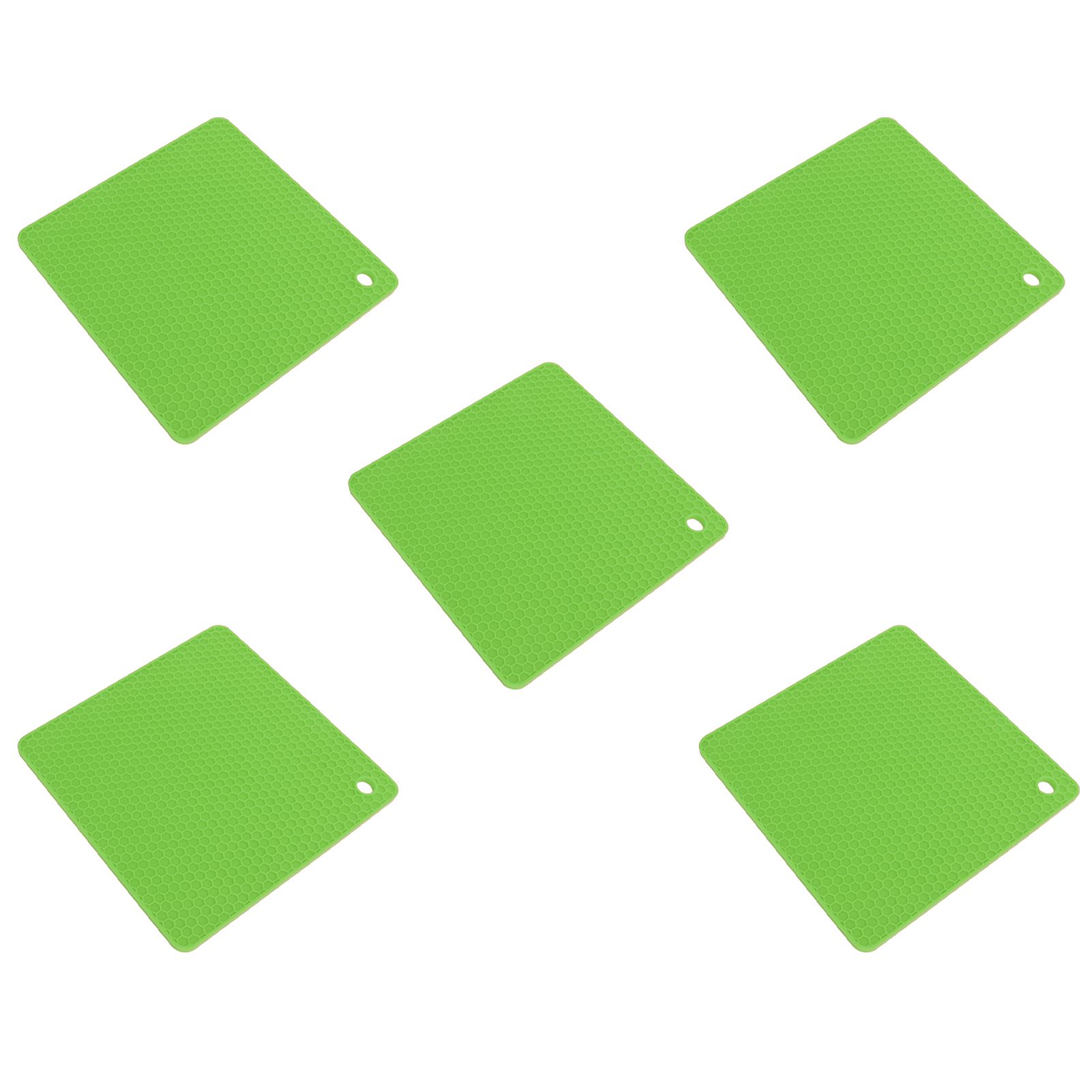5pcs Silicone Pot Holders Mat Heat Resistant Anti Slip Square Honeycomb Trivet view 5