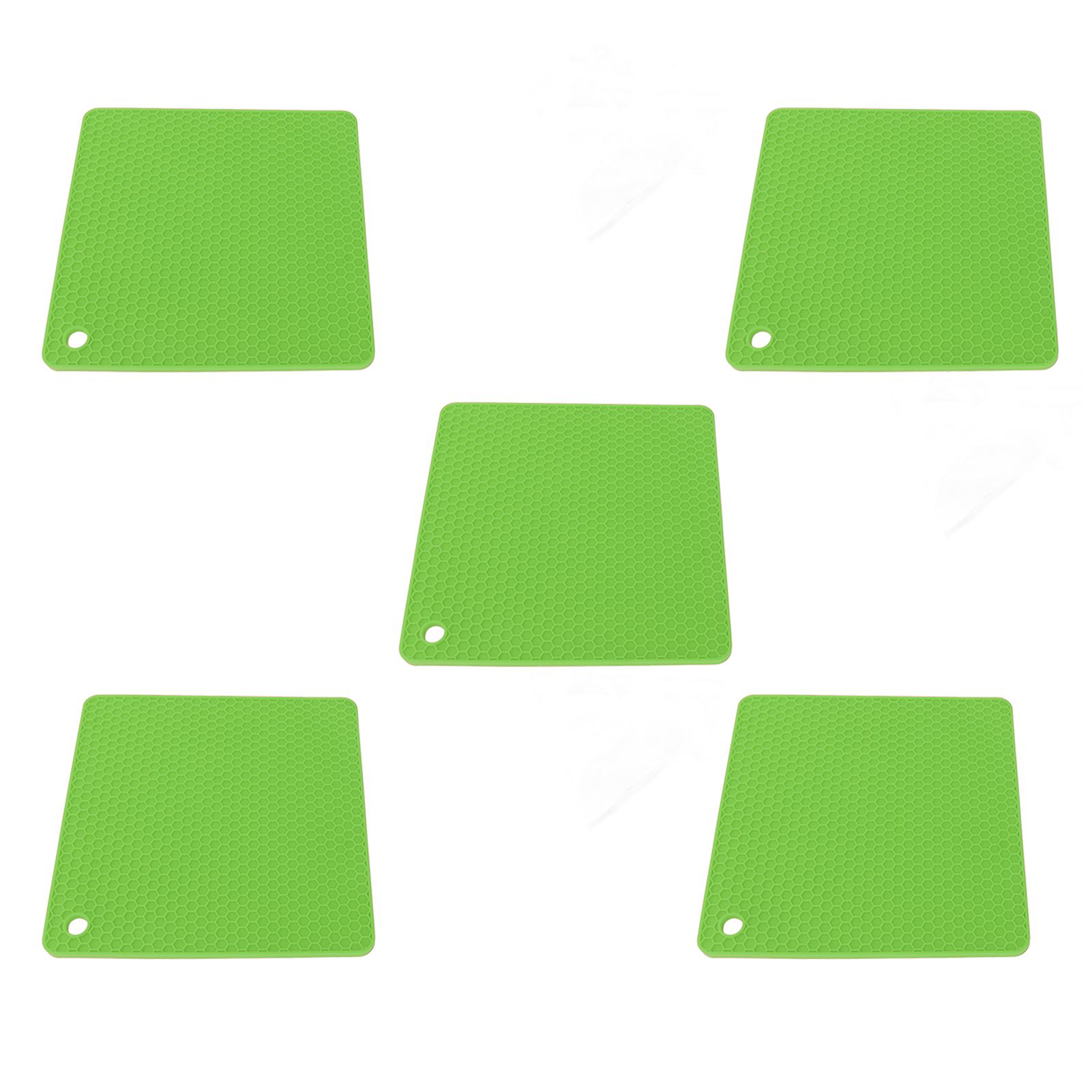 5pcs Silicone Pot Holders Mat Heat Resistant Anti Slip Square Honeycomb Trivet view 6