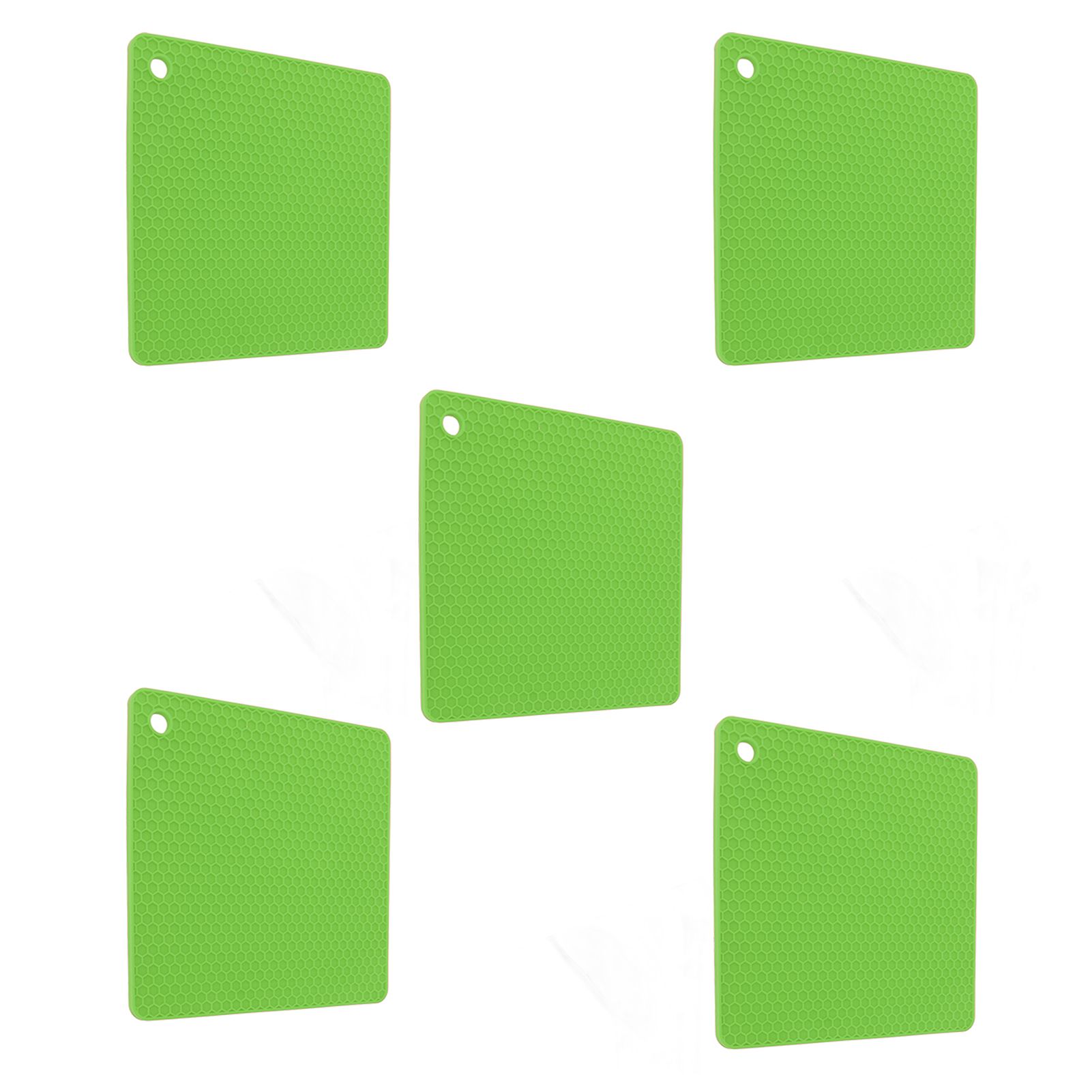 5pcs Silicone Pot Holders Mat Heat Resistant Anti Slip Square Honeycomb Trivet view 7