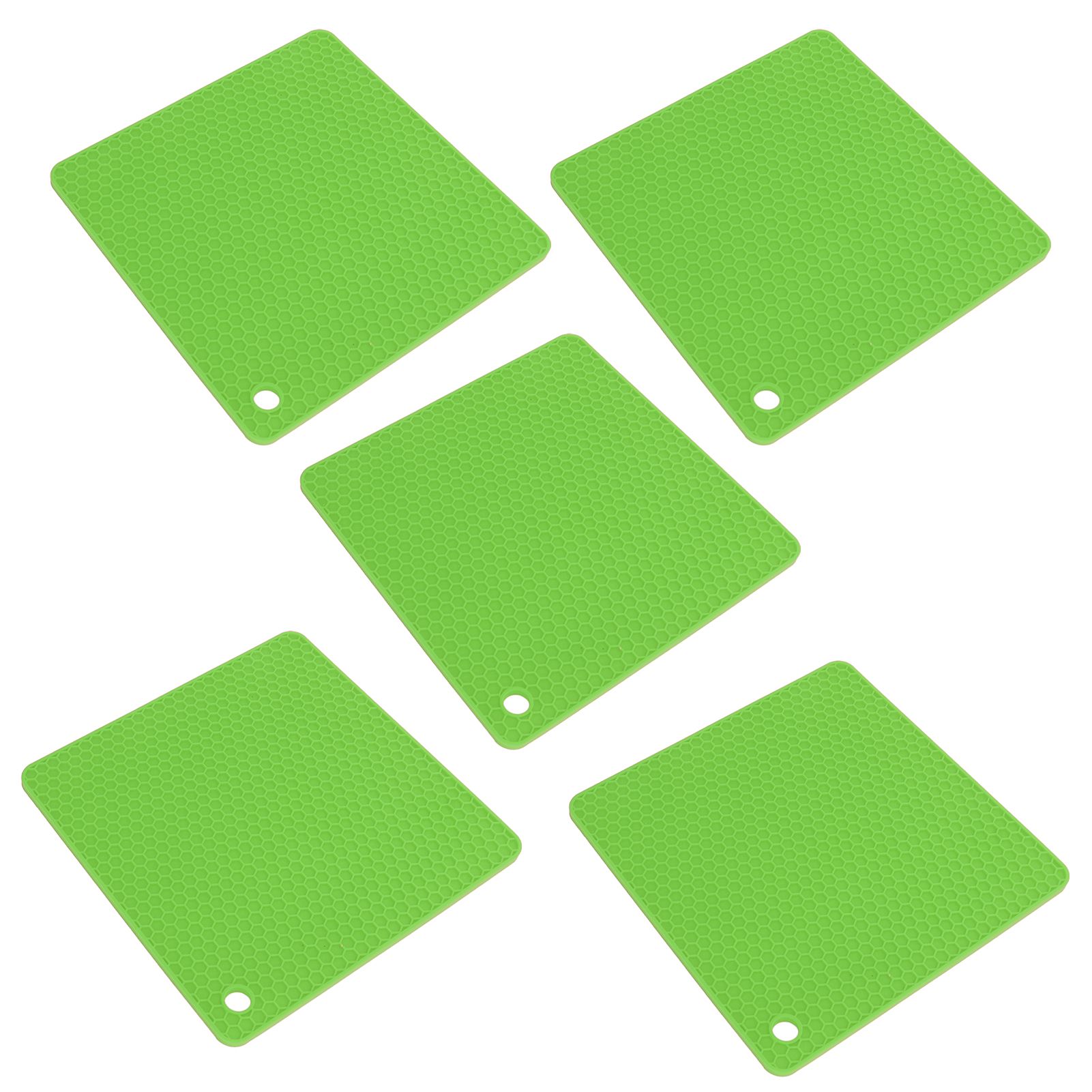 5pcs Silicone Pot Holders Mat Heat Resistant Anti Slip Square Honeycomb Trivet view 10