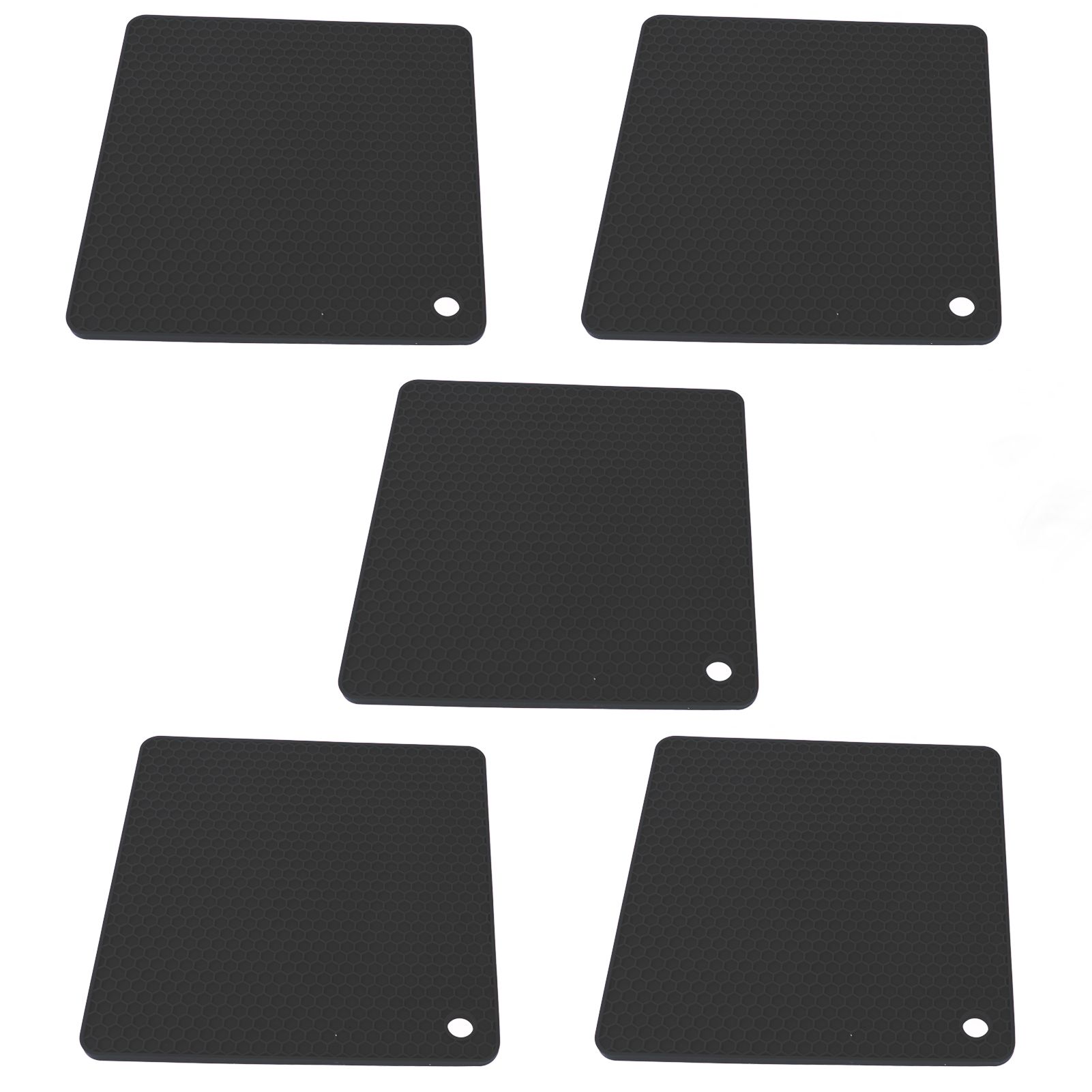 5pcs Silicone Pot Holders Mat Heat Resistant Anti Slip Square Honeycomb Trivet view 2