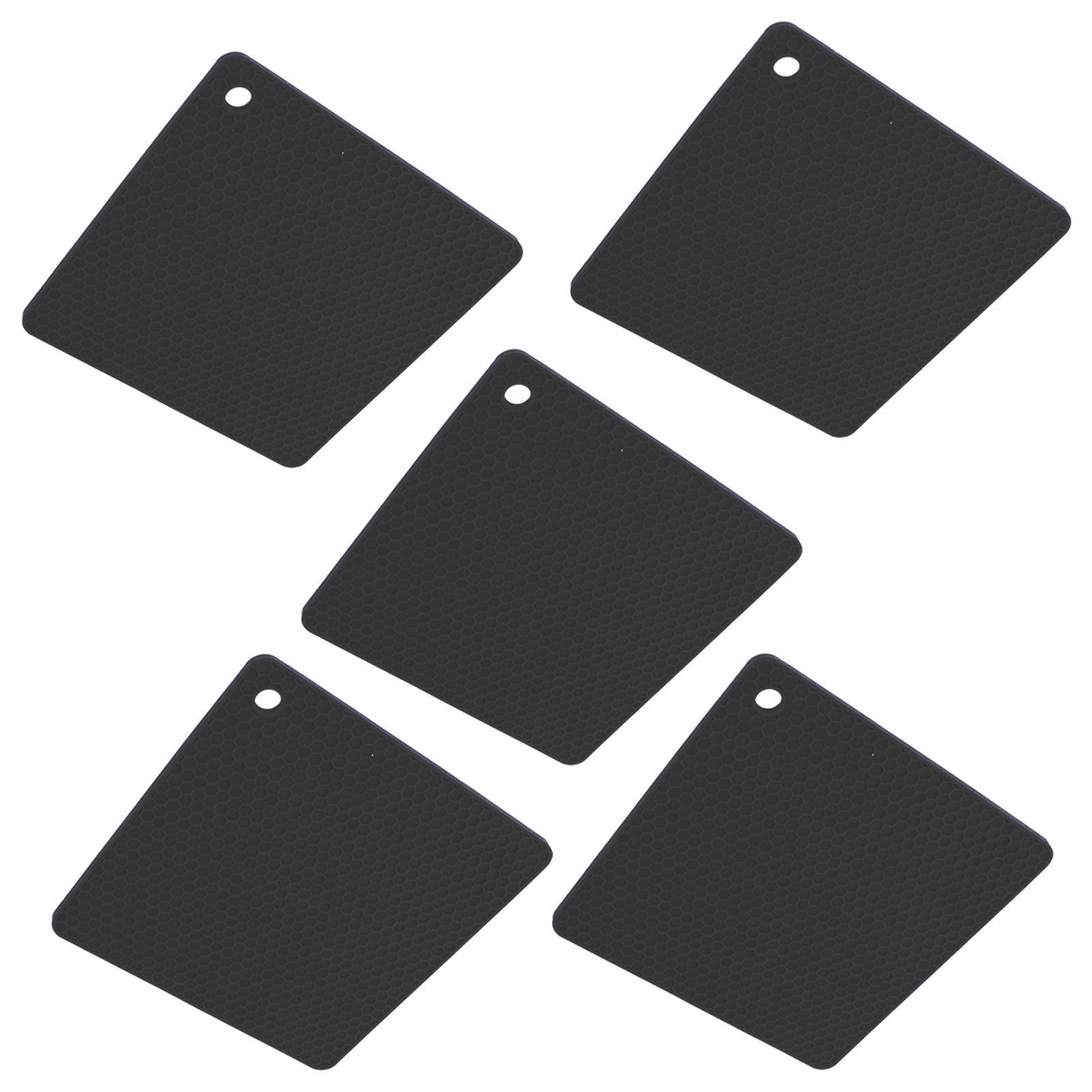 5pcs Silicone Pot Holders Mat Heat Resistant Anti Slip Square Honeycomb Trivet view 3