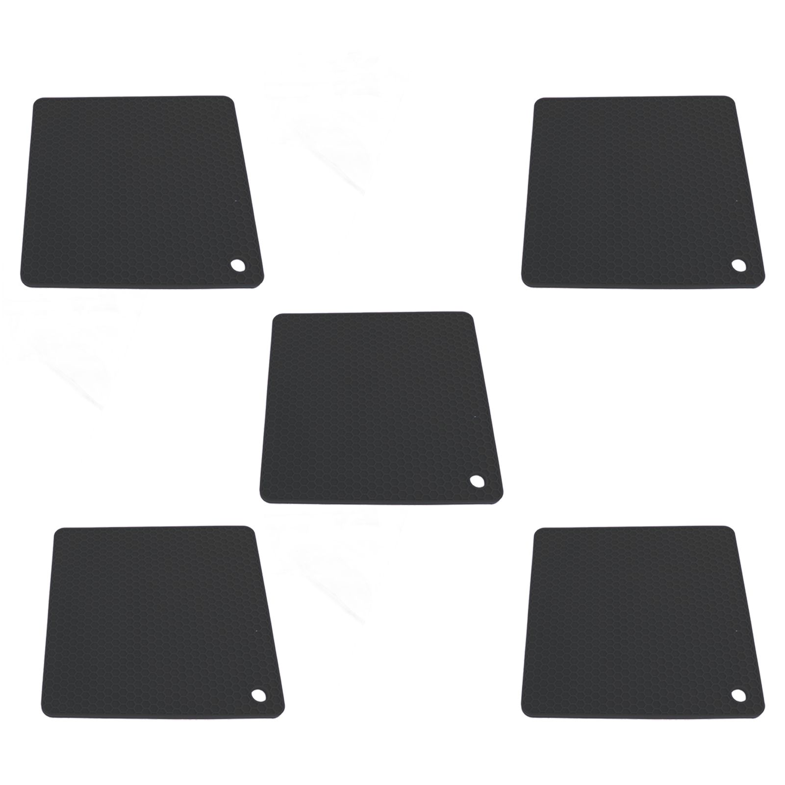 5pcs Silicone Pot Holders Mat Heat Resistant Anti Slip Square Honeycomb Trivet view 5
