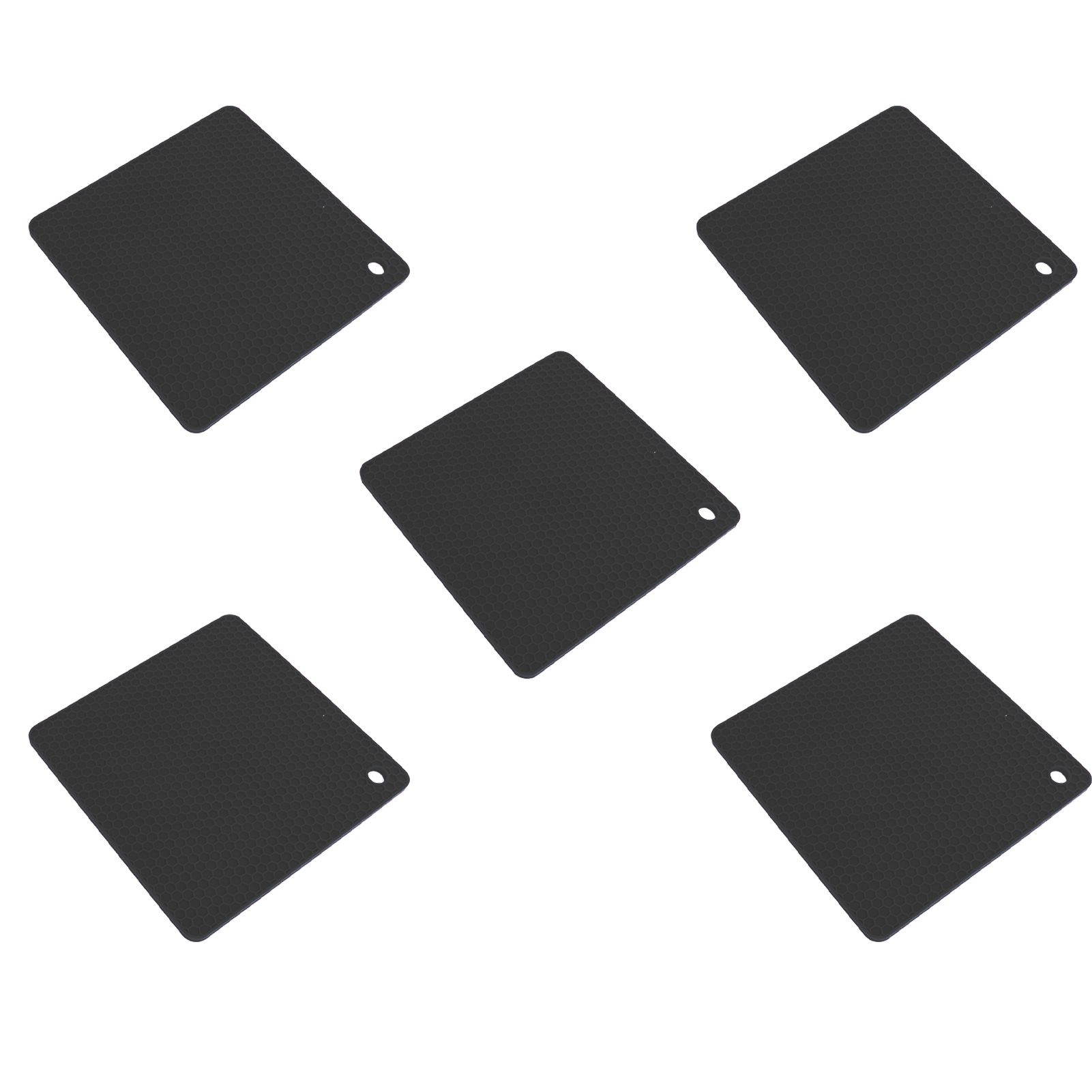 5pcs Silicone Pot Holders Mat Heat Resistant Anti Slip Square Honeycomb Trivet view 6